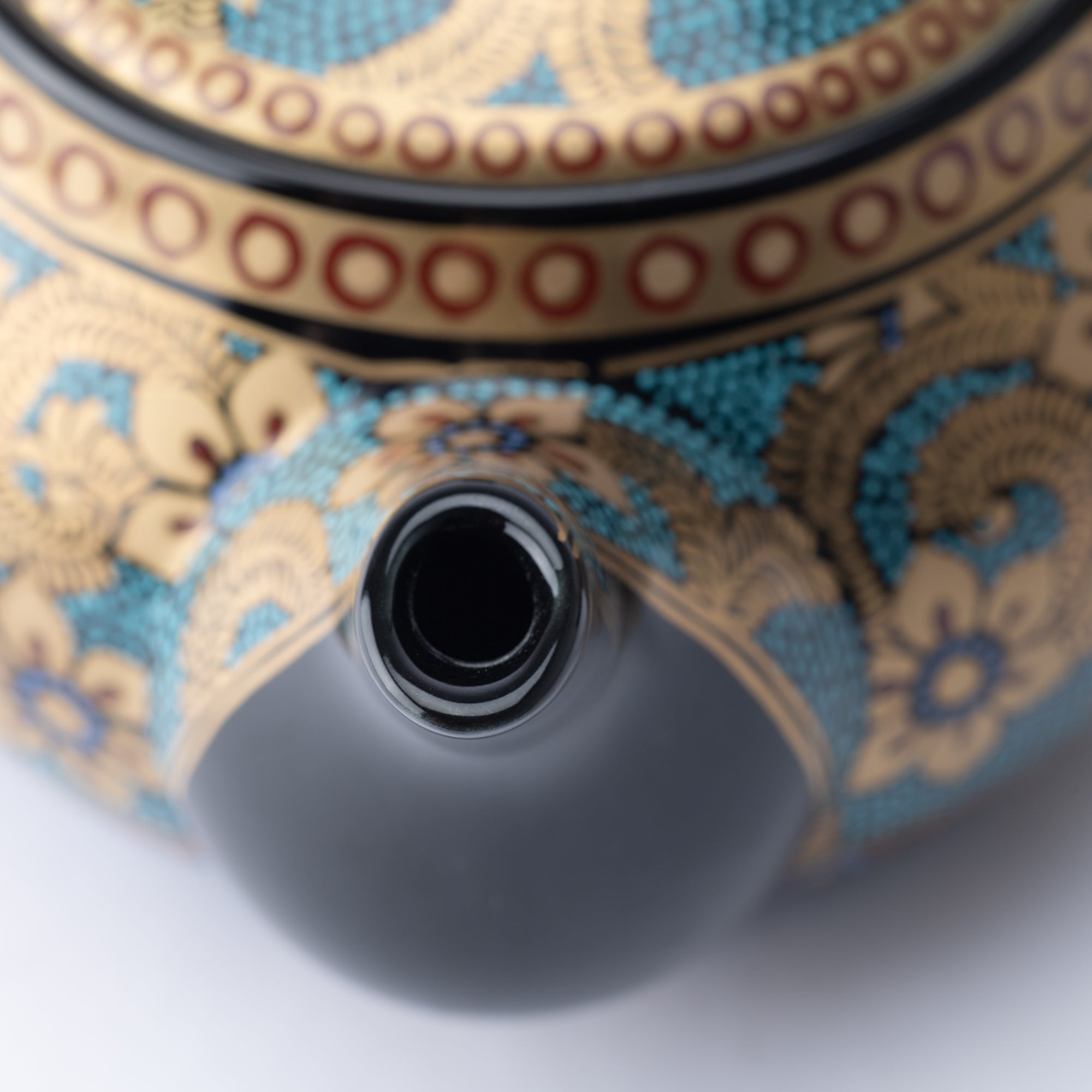 Aochibu and Gold Arabesque Kutani Japanese Teapot Set - MUSUBI KILN - Quality Japanese Tableware and Gift