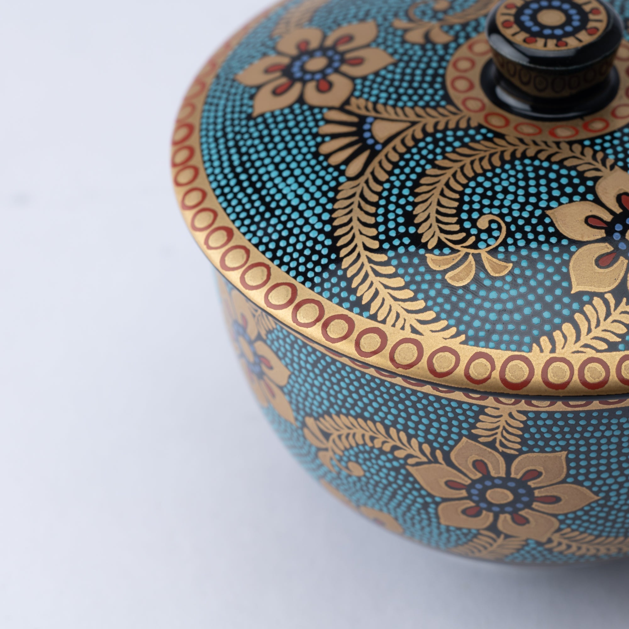 Aochibu and Gold Arabesque Kutani Japanese Teapot Set - MUSUBI KILN - Quality Japanese Tableware and Gift