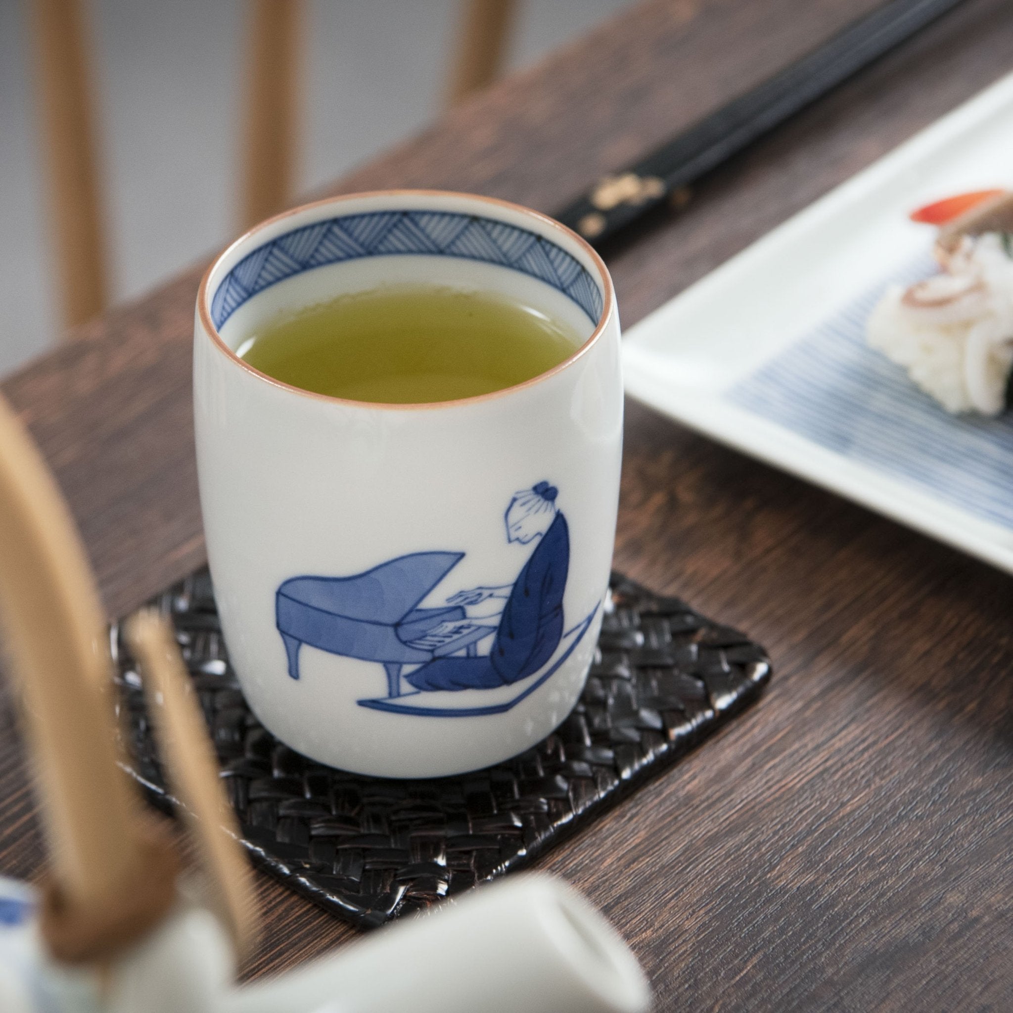 Aquatic Plants Braid Yamanaka Lacquerware Coaster - MUSUBI KILN - Quality Japanese Tableware and Gift