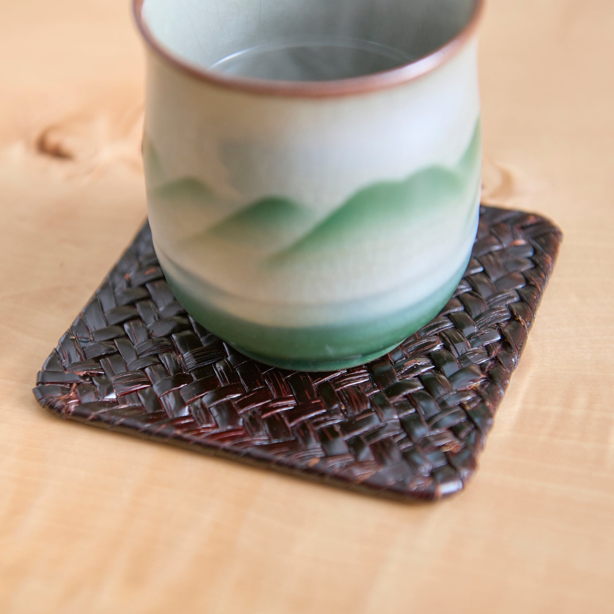 Aquatic Plants Braid Yamanaka Lacquerware Coaster - MUSUBI KILN - Quality Japanese Tableware and Gift
