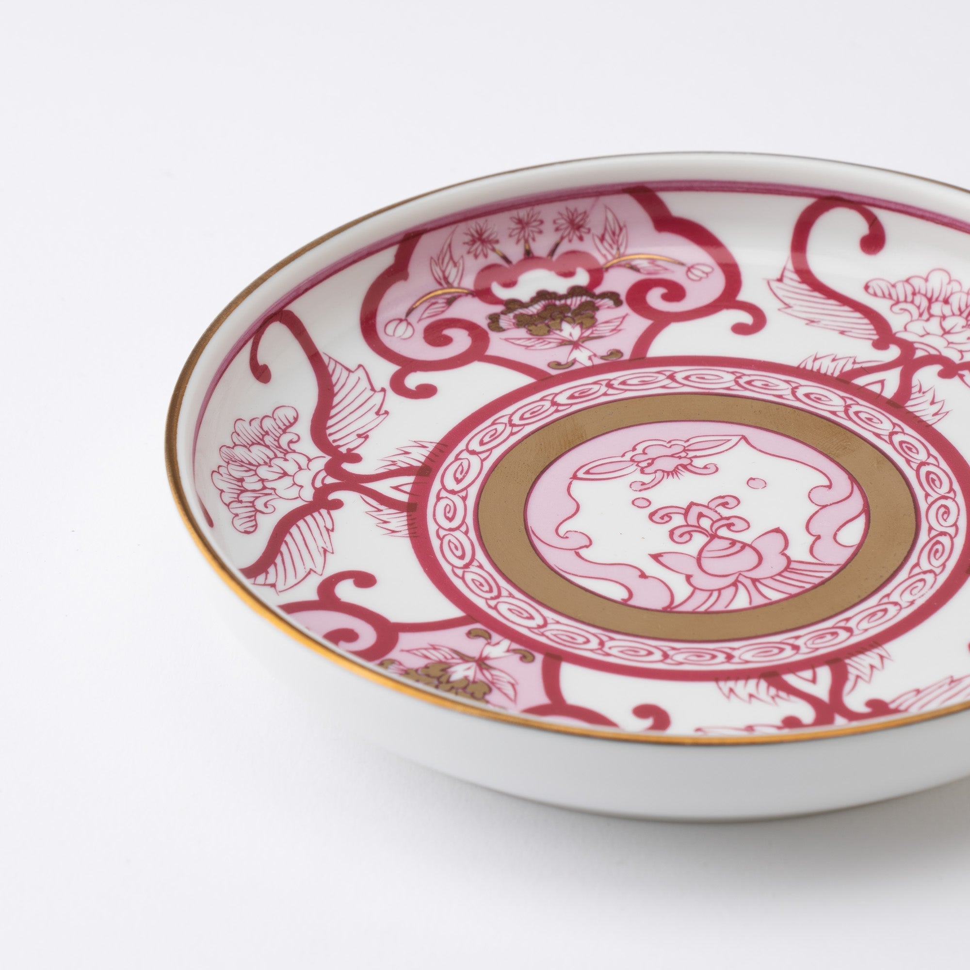 Arita Porcelain Lab Japan Autumn Burgundy Old Imari Floral Pattern Plate 5.3in - MUSUBI KILN - Quality Japanese Tableware and Gift