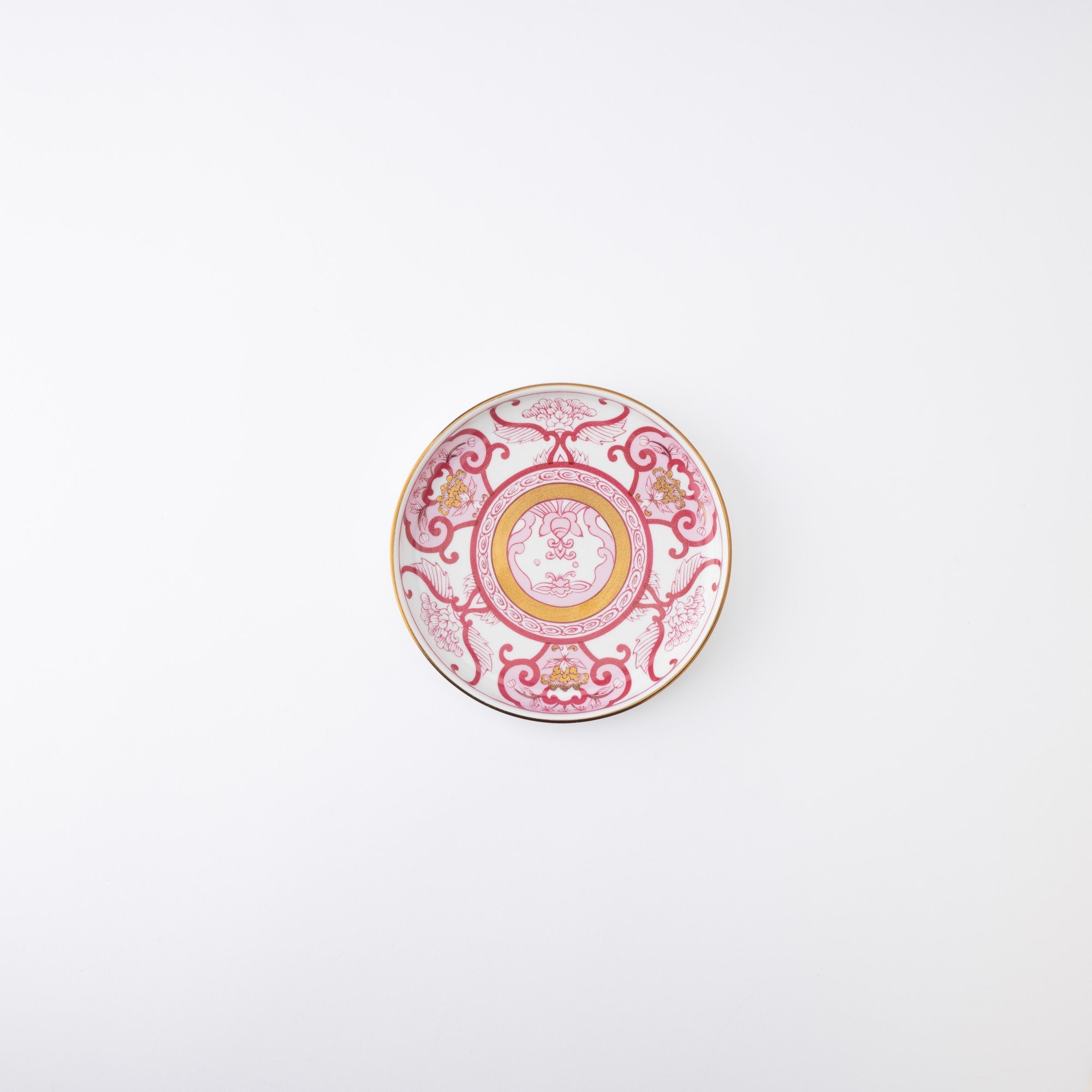 Arita Porcelain Lab Japan Autumn Burgundy Old Imari Floral Pattern Plate 5.3in - MUSUBI KILN - Quality Japanese Tableware and Gift