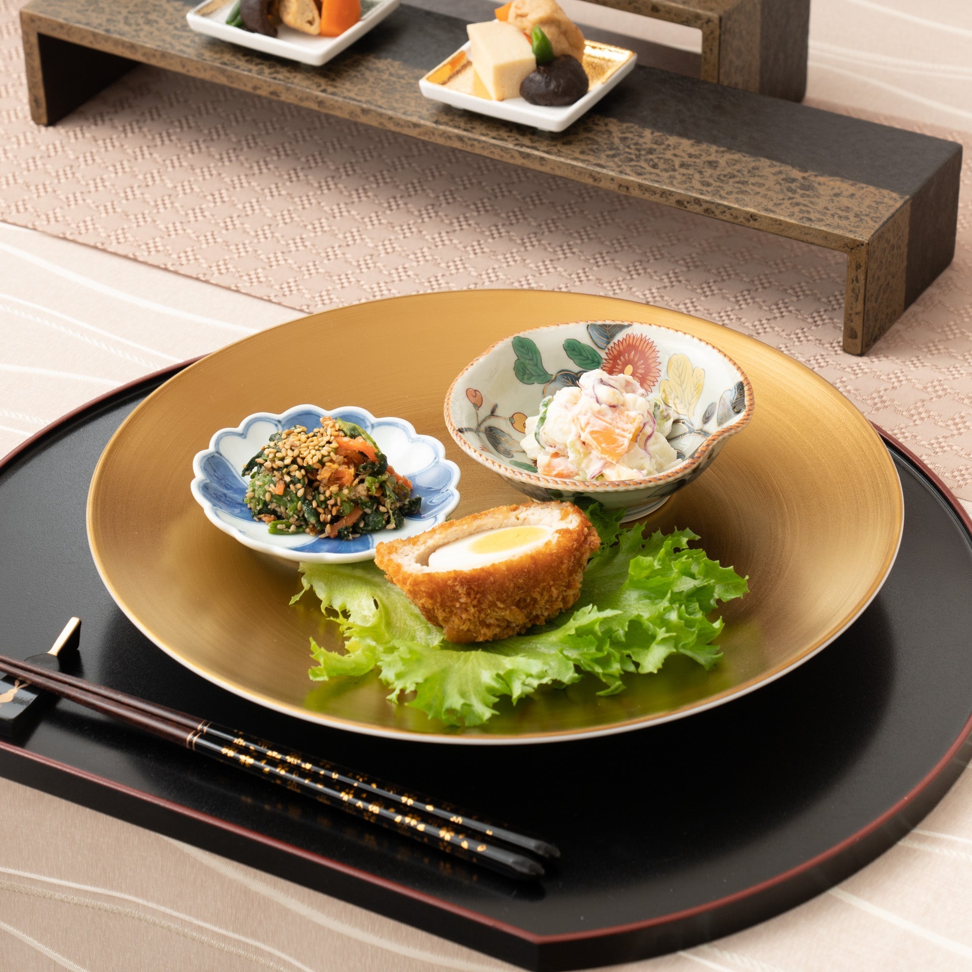 Arita Porcelain Lab Japan Autumn Gold Flat Plate 11.7in - MUSUBI KILN - Quality Japanese Tableware and Gift