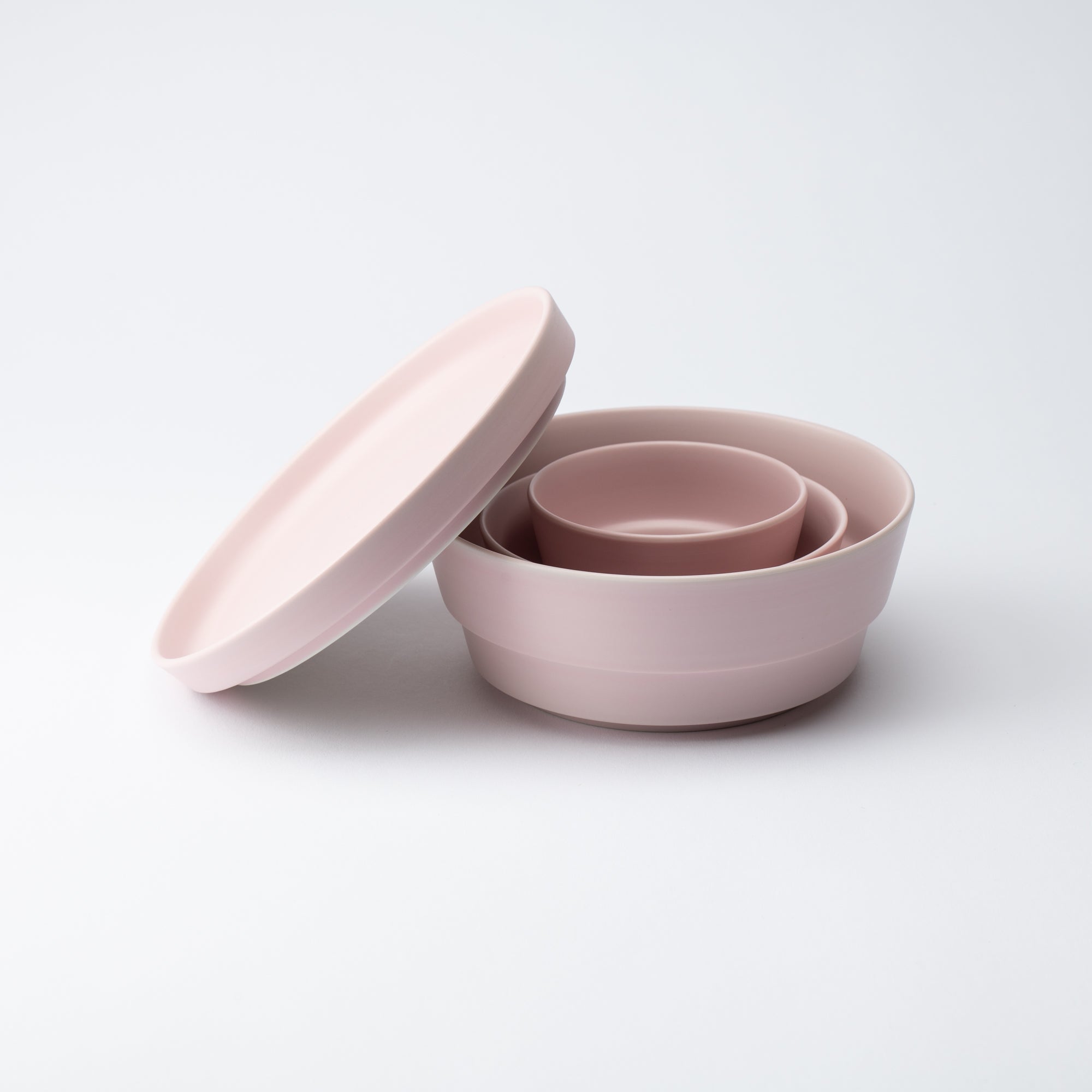 Arita Porcelain Lab Sakura Pink Conic Modern Jubako Bento Box - MUSUBI KILN - Quality Japanese Tableware and Gift