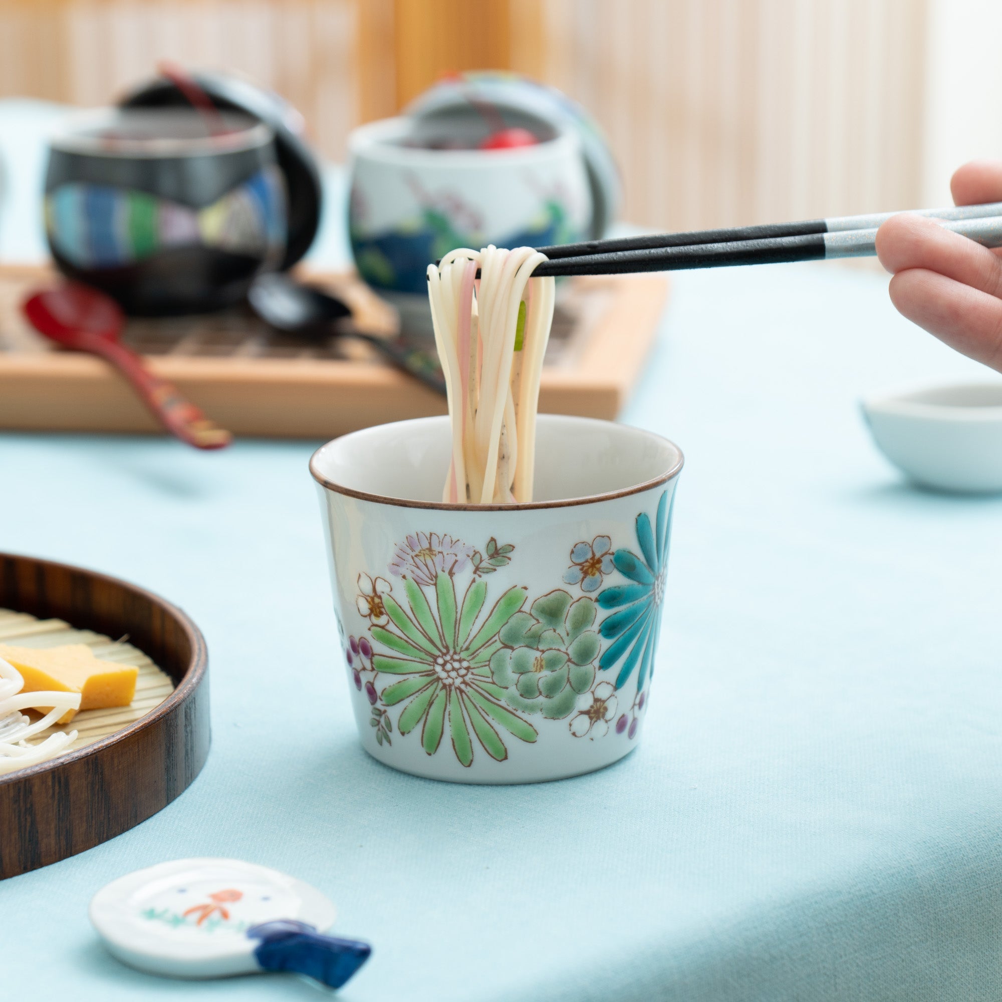Atelier Yu Brilliant Flower Kutani Japanese Teacup - MUSUBI KILN - Quality Japanese Tableware and Gift