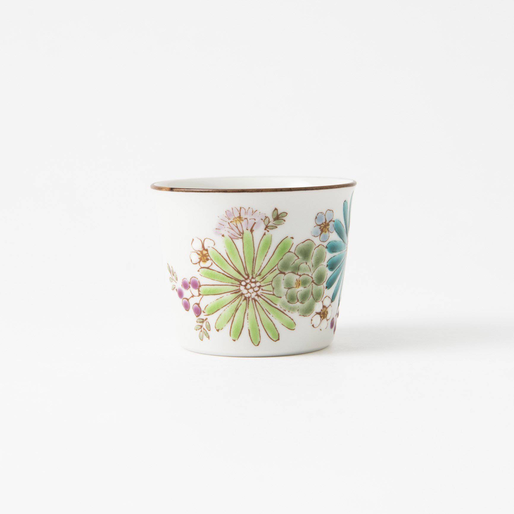 Atelier Yu Brilliant Flower Kutani Japanese Teacup - MUSUBI KILN - Quality Japanese Tableware and Gift