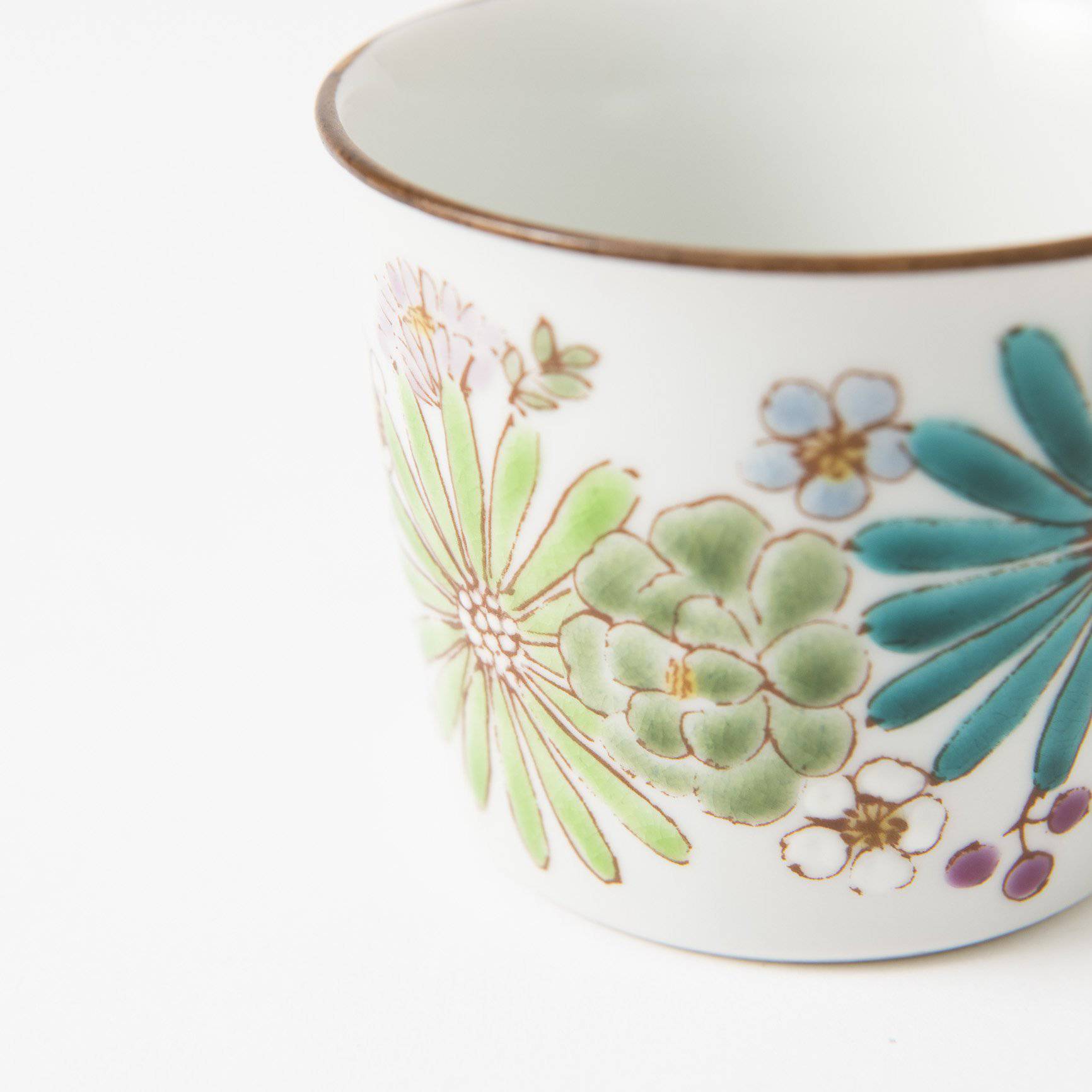 Atelier Yu Brilliant Flower Kutani Japanese Teacup - MUSUBI KILN - Quality Japanese Tableware and Gift