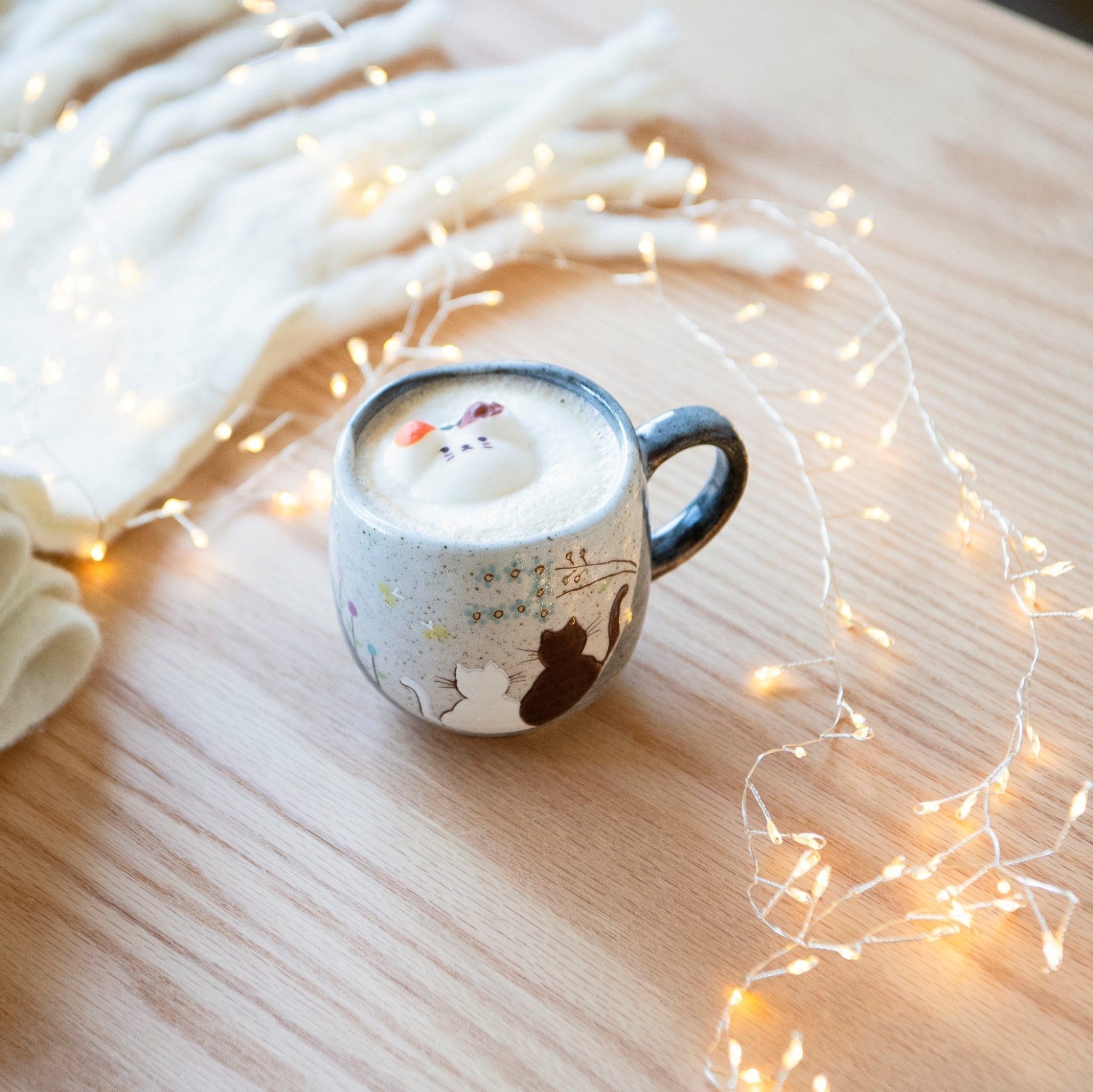 Atelier Yu Cats In Sunny Spot Kutani Mug - MUSUBI KILN - Quality Japanese Tableware and Gift