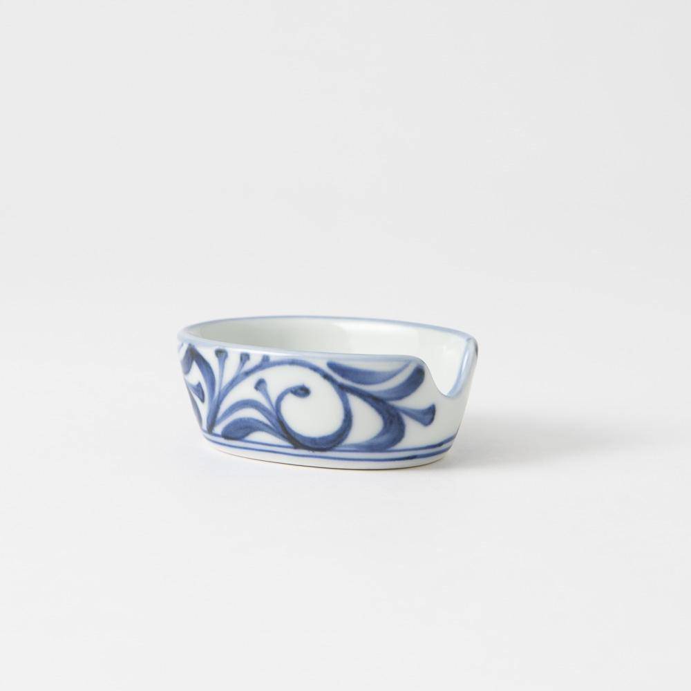 Baizan Kiln Arabesque Tobe Ramen Spoon with Spoon Rest - MUSUBI KILN - Quality Japanese Tableware and Gift