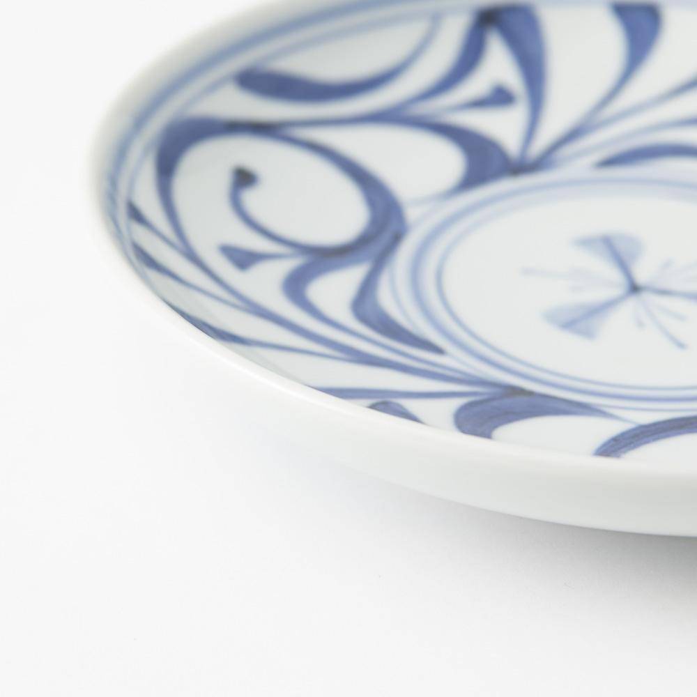 Baizan Kiln Arabesque Tobe Round Plate 8.66in - MUSUBI KILN - Quality Japanese Tableware and Gift