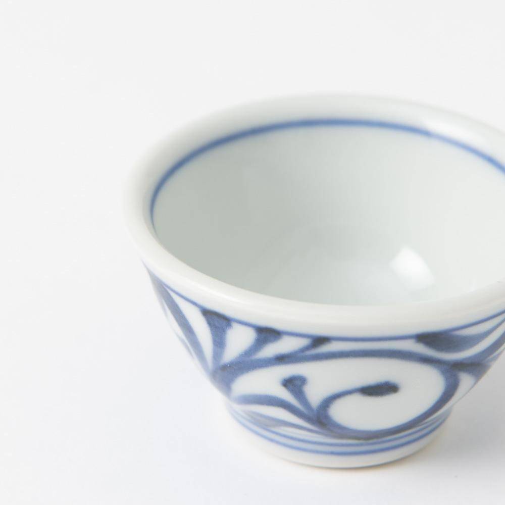 Baizan Kiln GOSU Arabesque Tobe Ochoko Sake Cup - MUSUBI KILN - Quality Japanese Tableware and Gift