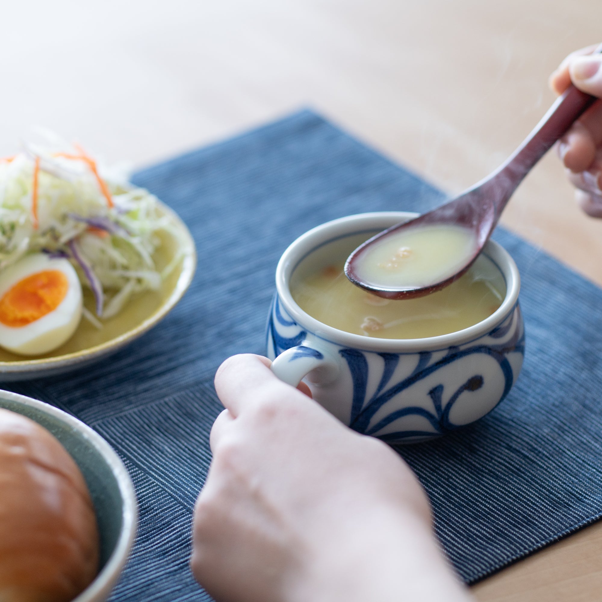 Baizan Kiln Small Arabesque Tobe Soup Cup - MUSUBI KILN - Quality Japanese Tableware and Gift