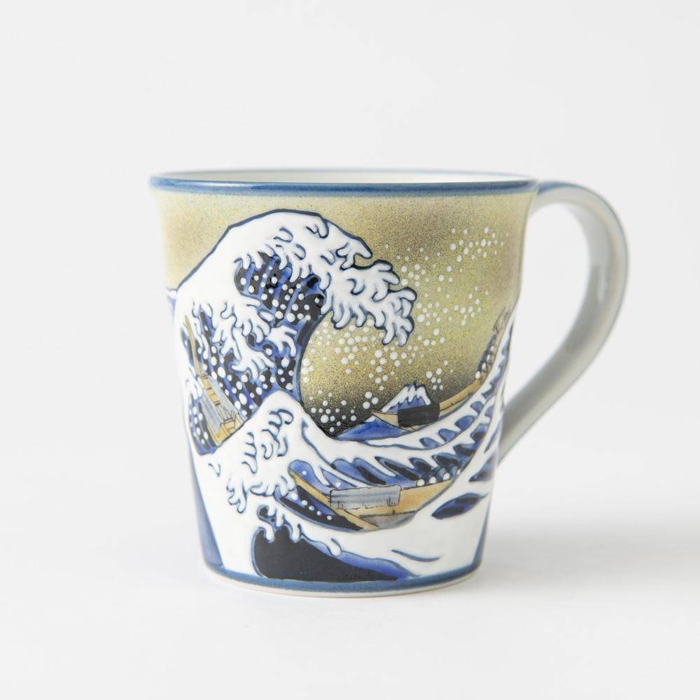 Bizan Kiln Hokusai Wave Kutani Mug - MUSUBI KILN - Quality Japanese Tableware and Gift
