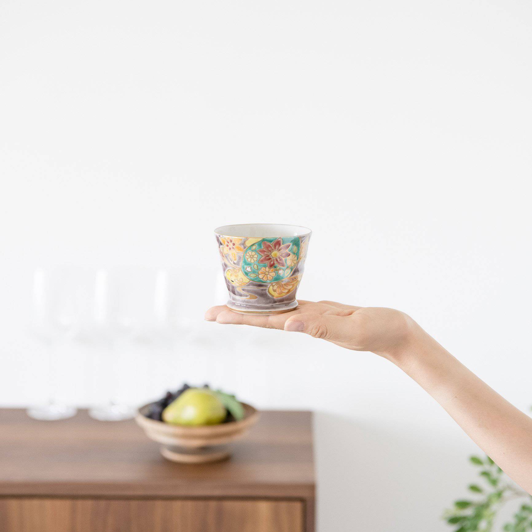Bizan Kiln Sea Turtle Kutani Teacup - MUSUBI KILN - Quality Japanese Tableware and Gift