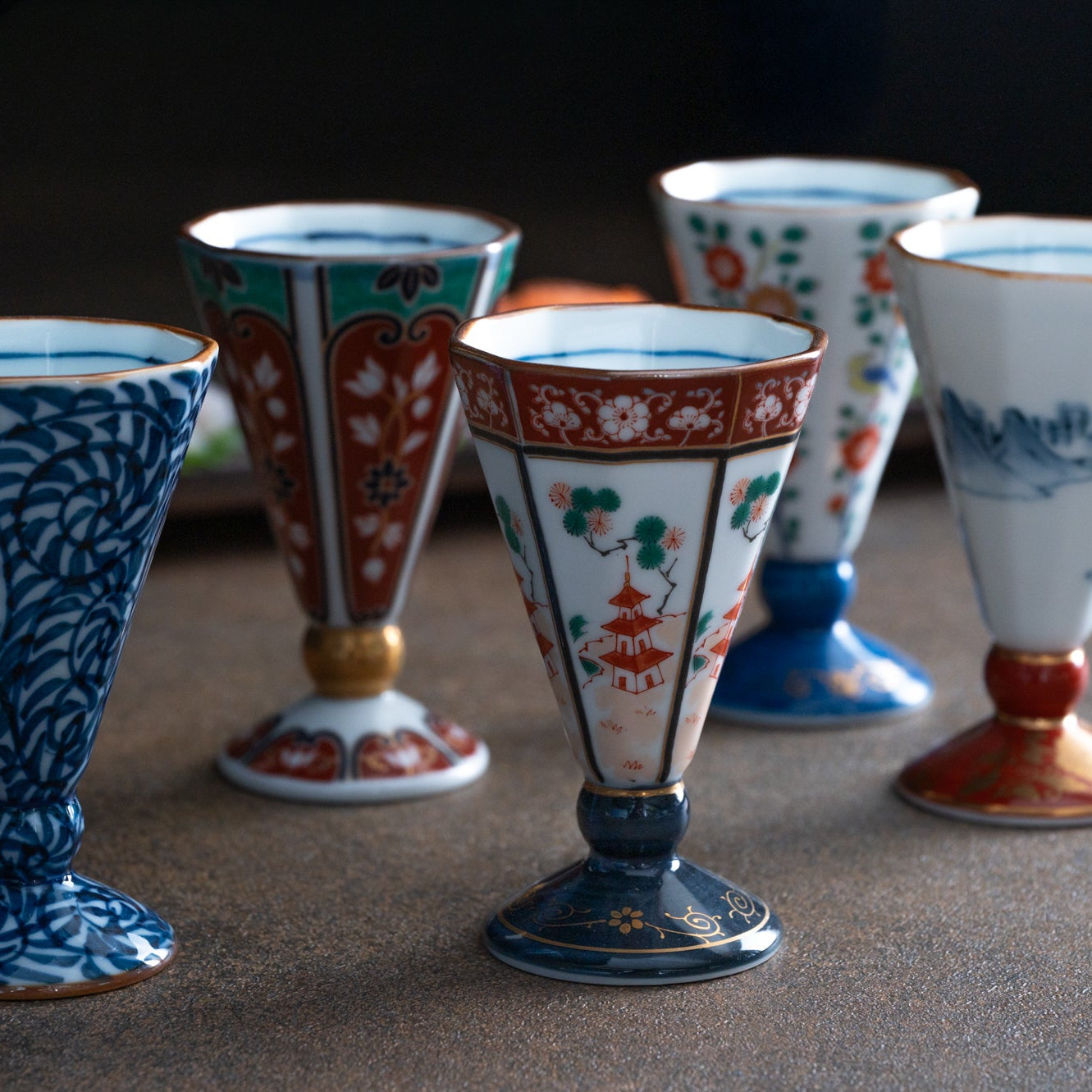 Juego de tazas de sake Old Imari Ochoko