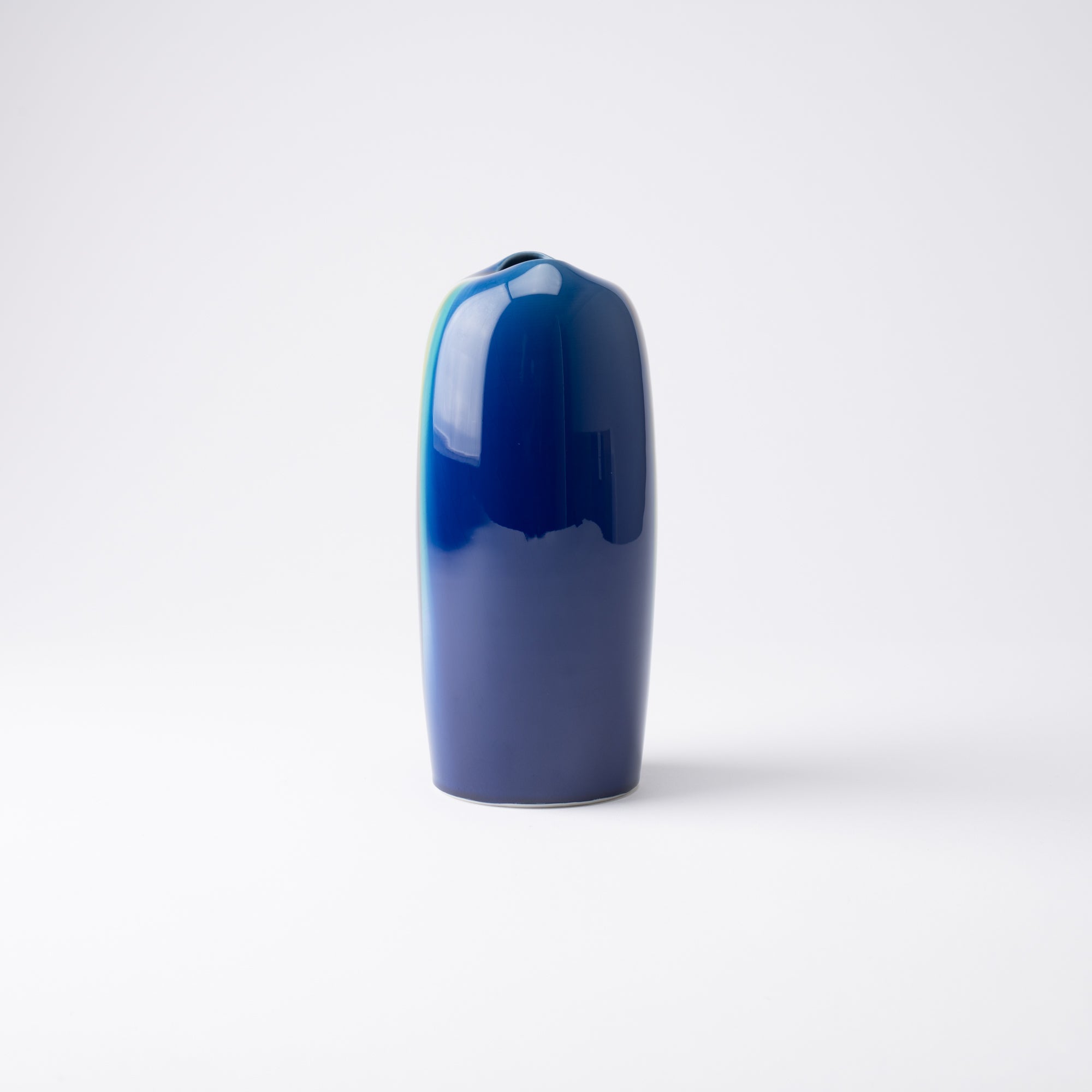 Blue Glaze Kutani Japanese Flower Vase 19cm(7.5in) - MUSUBI KILN - Quality Japanese Tableware and Gift