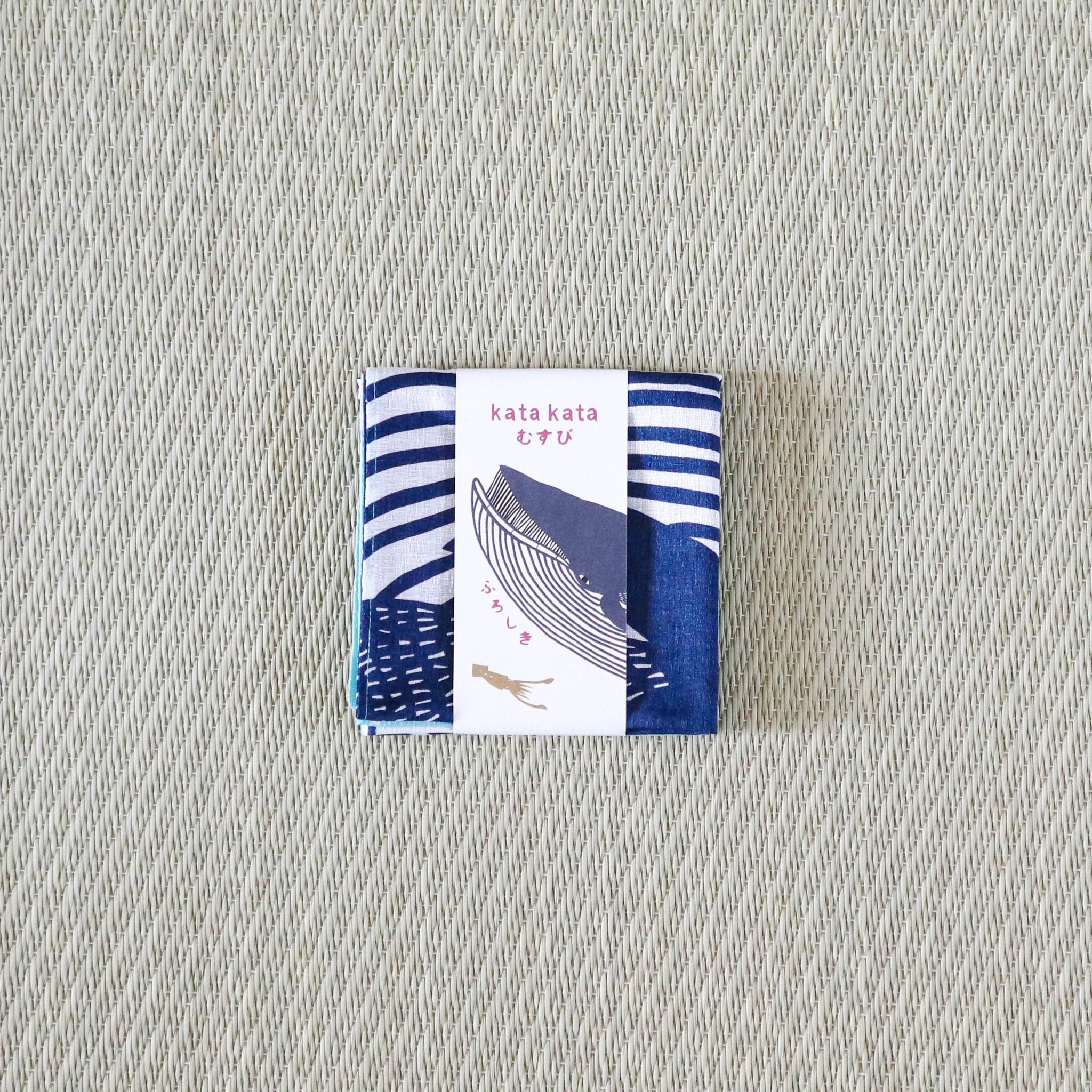 Blue Whale Furoshiki Wrapping Cloth 19.7in - MUSUBI KILN - Quality Japanese Tableware and Gift