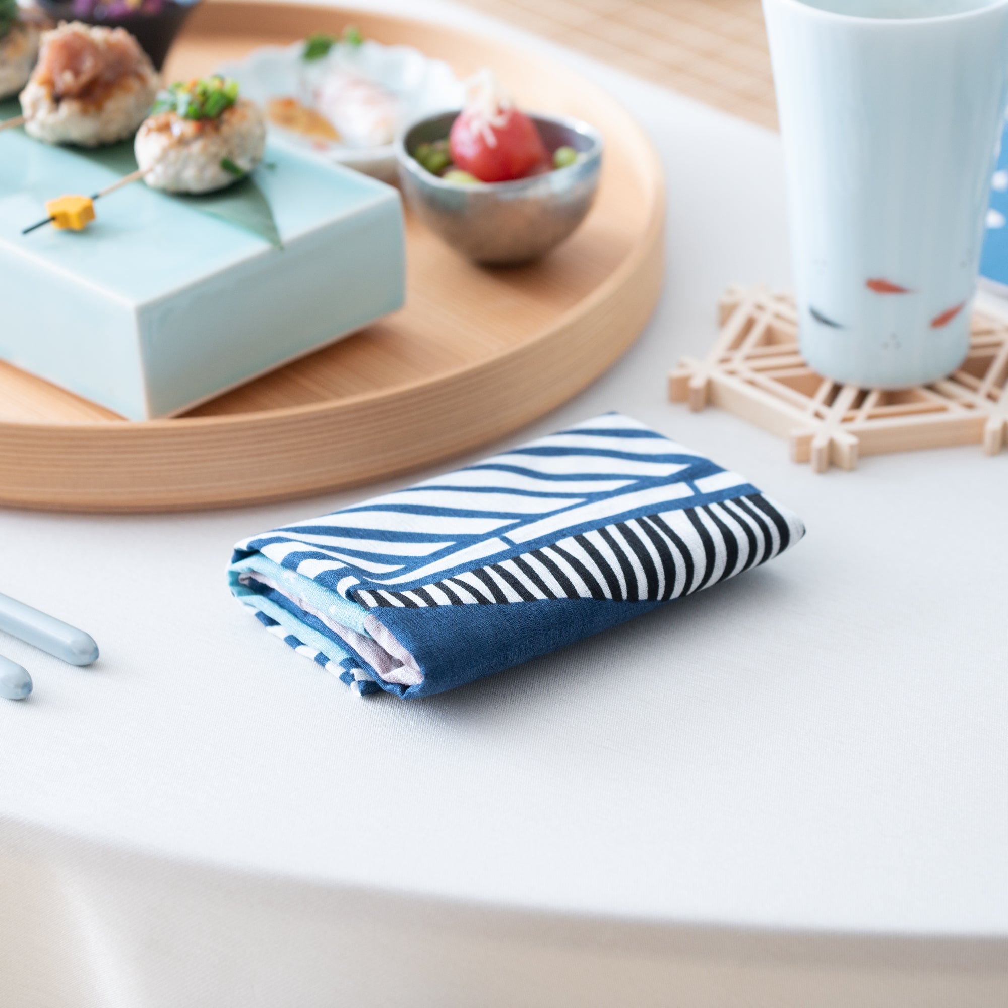 Blue Whale Furoshiki Wrapping Cloth 19.7in - MUSUBI KILN - Quality Japanese Tableware and Gift