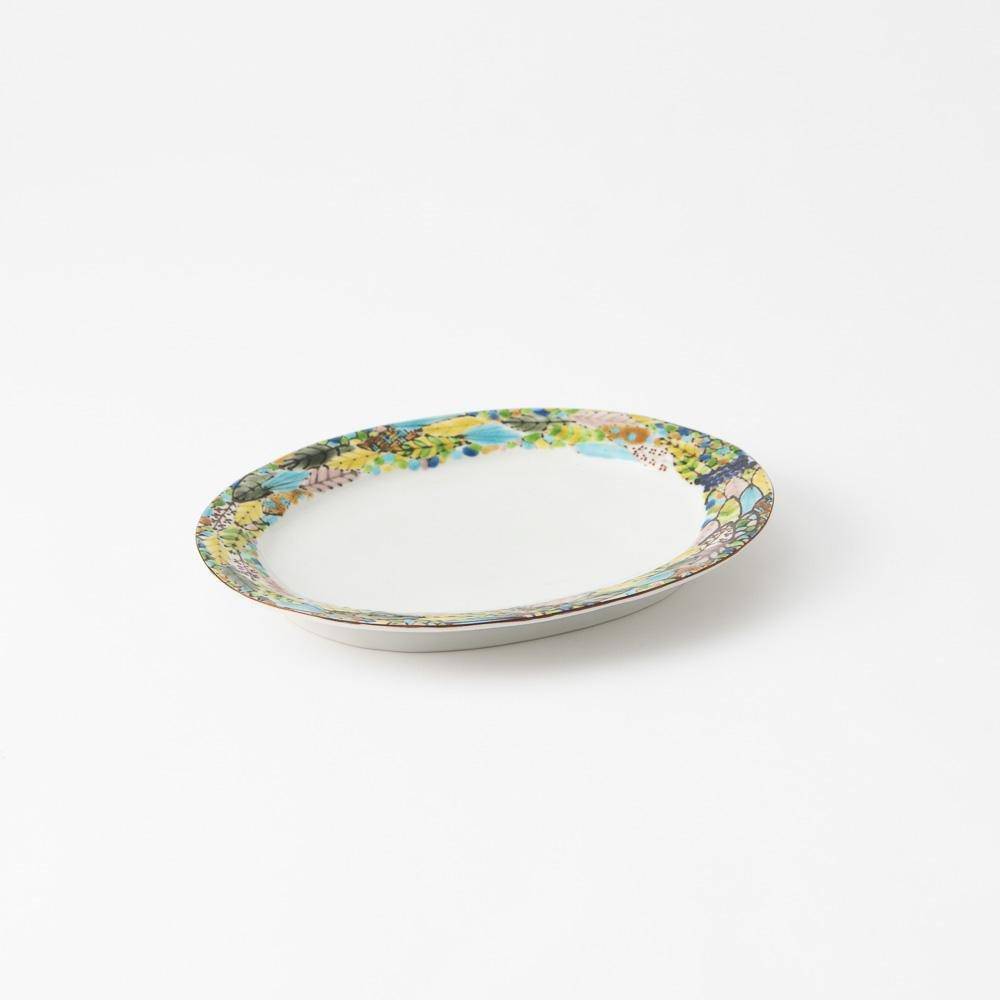 Chie Sakurai Hamorebi Kutani Oval Plate - MUSUBI KILN - Quality Japanese Tableware and Gift