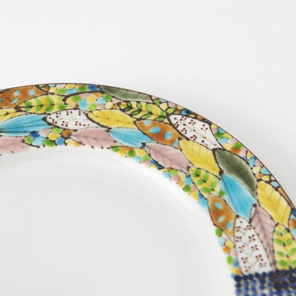 Chie Sakurai Hamorebi Kutani Round Plate 10.2inch - MUSUBI KILN - Quality Japanese Tableware and Gift