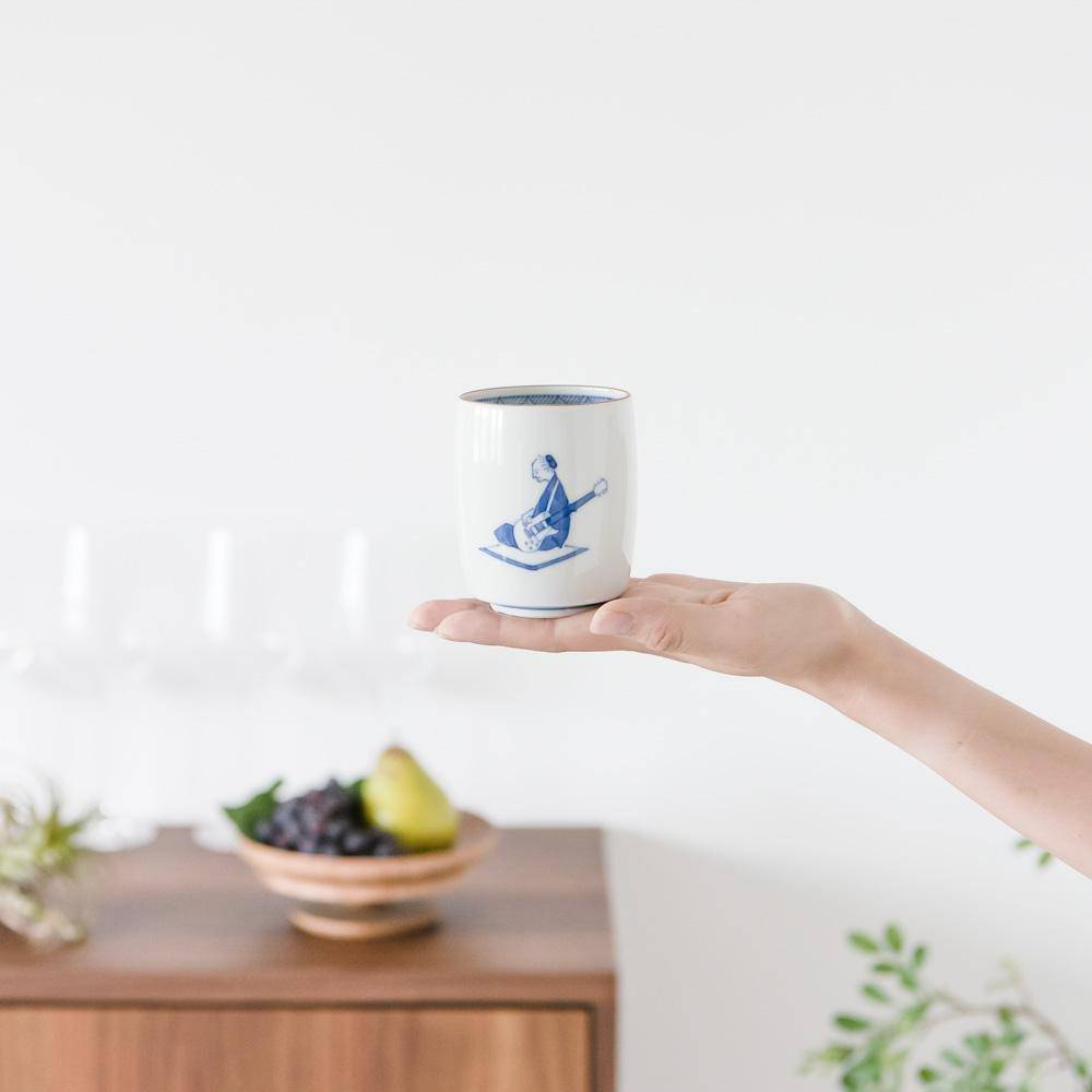 Choemon Guitar Kutani Yunomi Japanese Teacup - MUSUBI KILN - Quality Japanese Tableware and Gift