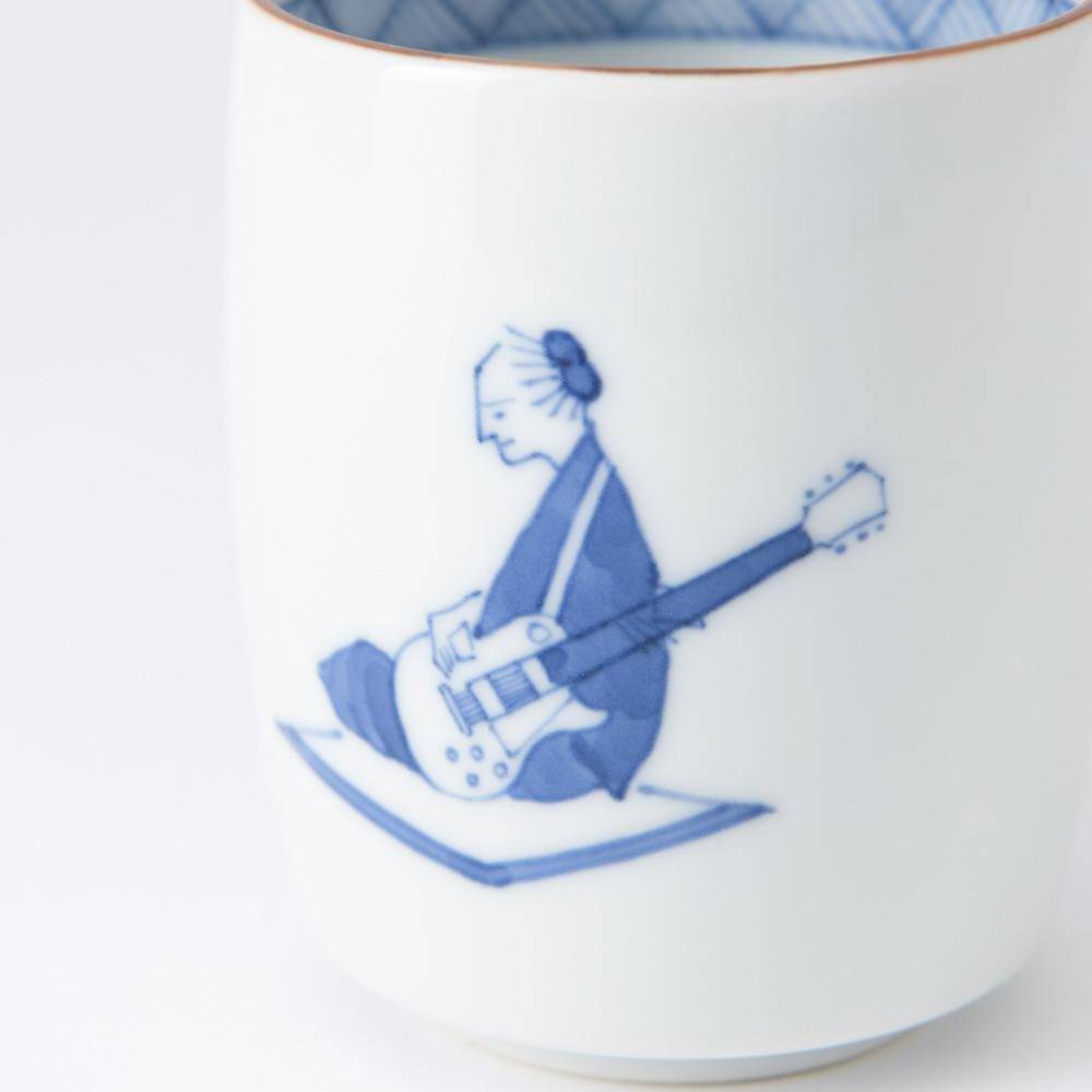 Choemon Guitar Kutani Yunomi Japanese Teacup - MUSUBI KILN - Quality Japanese Tableware and Gift