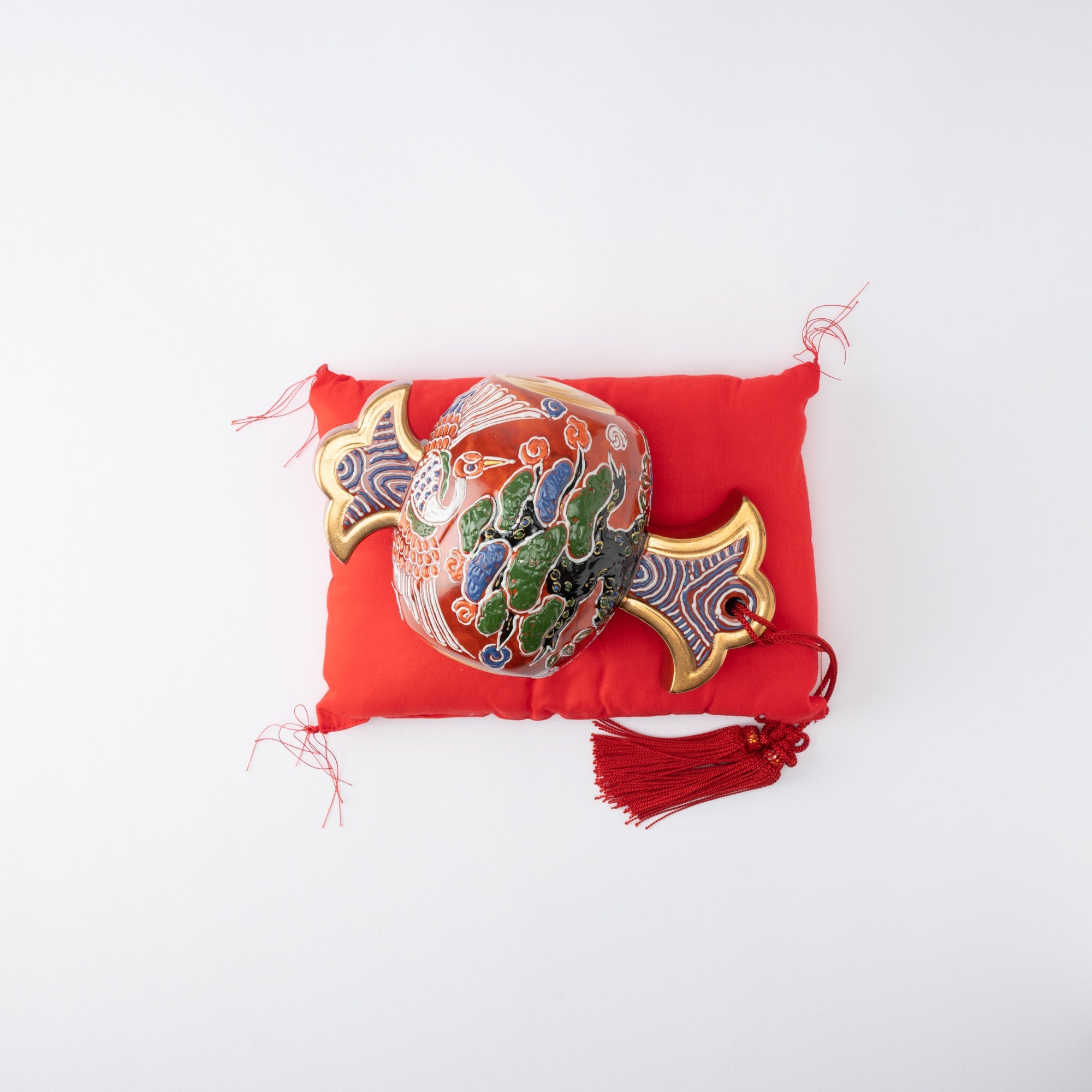 Choho Kiln Pine Tree and Crane Kutani Mallet of Luck - MUSUBI KILN - Quality Japanese Tableware and Gift