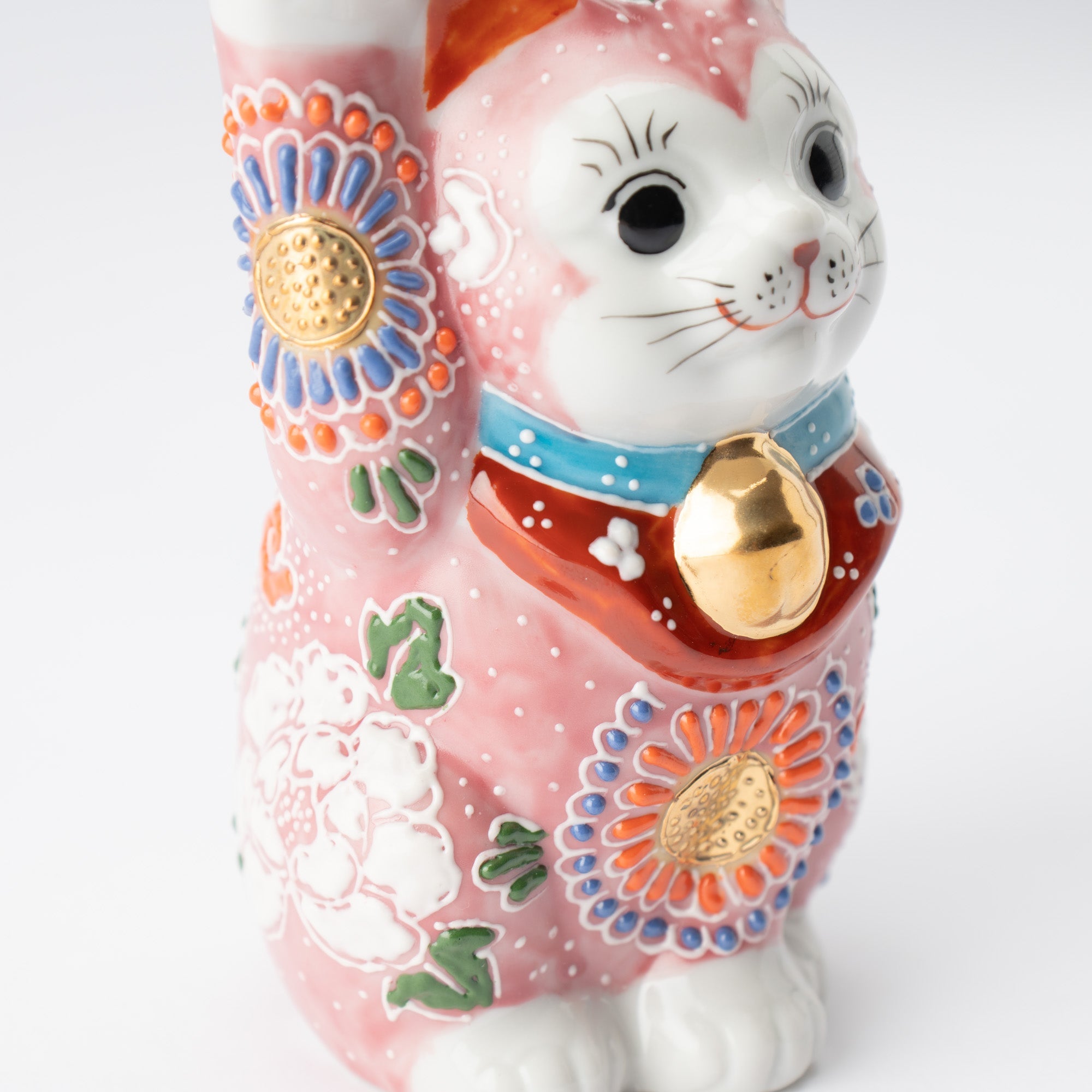 Choho Kiln Pink Mori Kutani Lucky Cat - MUSUBI KILN - Quality Japanese Tableware and Gift