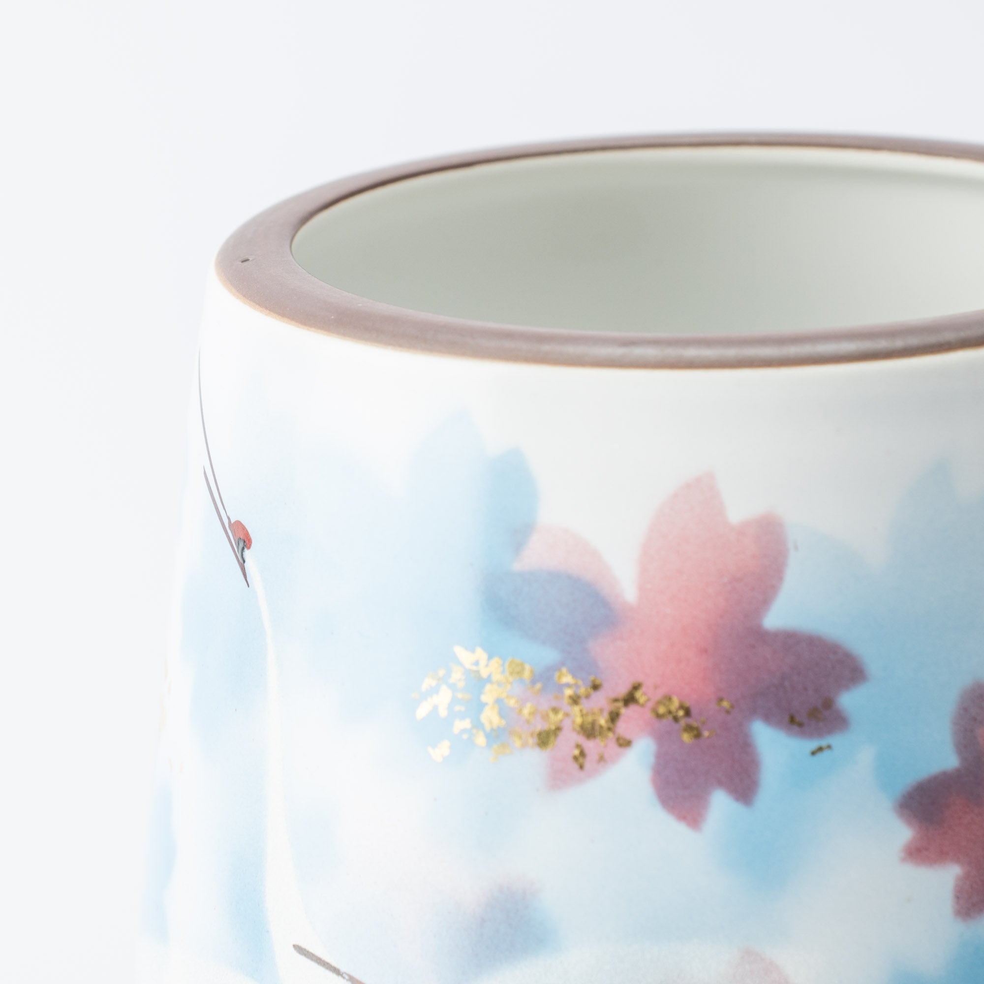 Dancing Crane Kutani Japanese Flower Vase - MUSUBI KILN - Quality Japanese Tableware and Gift