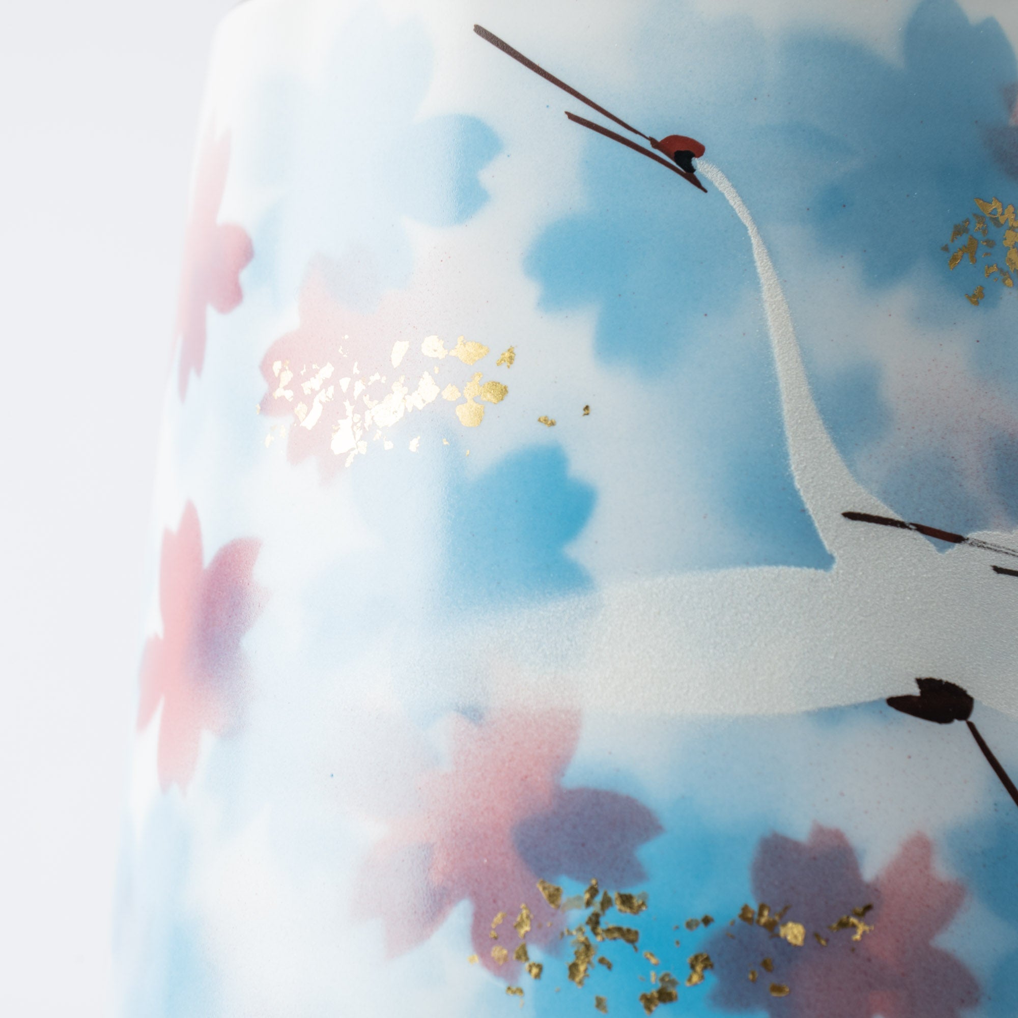 Dancing Crane Kutani Japanese Flower Vase - MUSUBI KILN - Quality Japanese Tableware and Gift