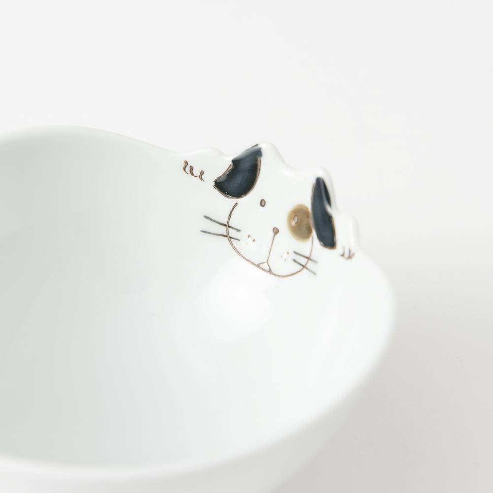 Dog Hasami Wave Japanese Rice Bowl S - MUSUBI KILN - Quality Japanese Tableware and Gift