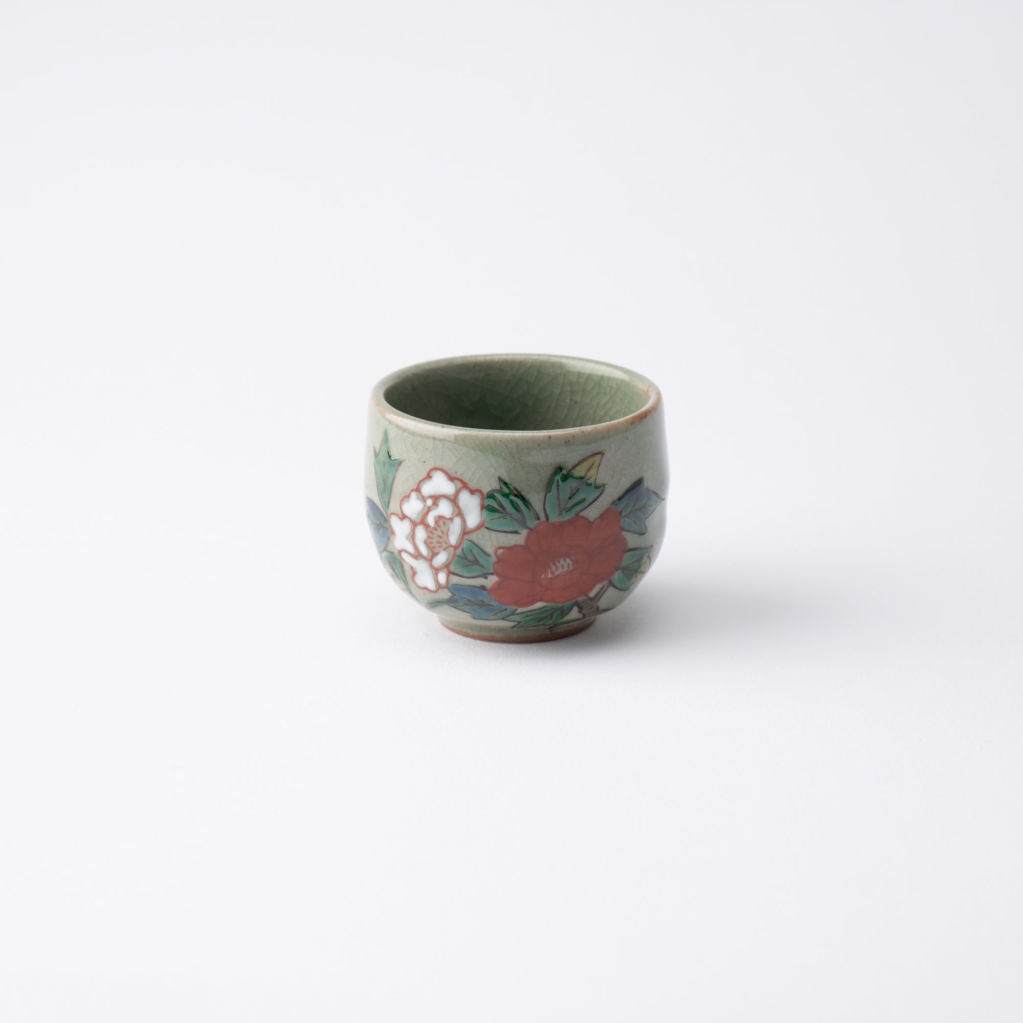 Five Flowers Kutani Ochoko Sake Cup Set - MUSUBI KILN - Quality Japanese Tableware and Gift