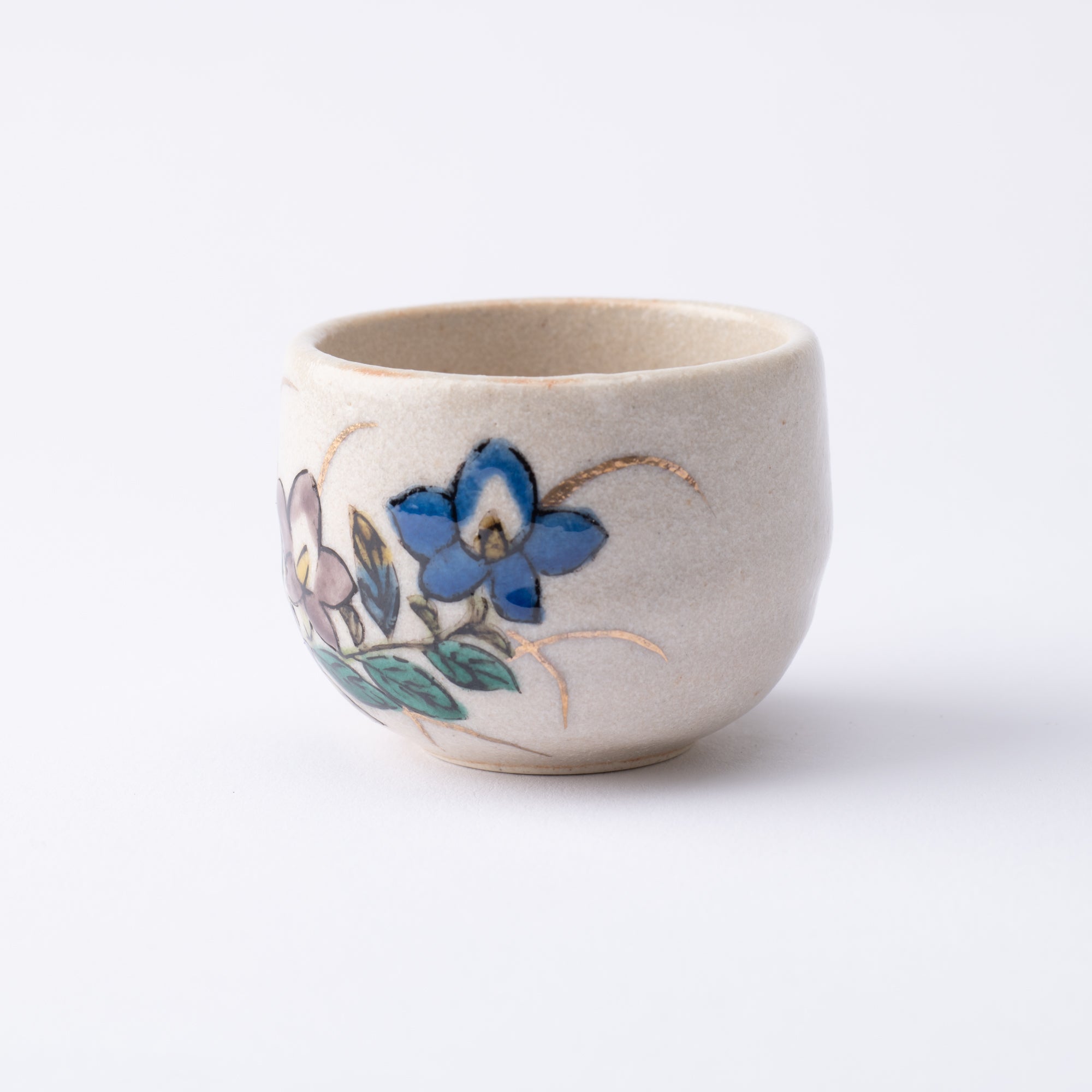 Five Flowers Kutani Ochoko Sake Cup Set - MUSUBI KILN - Quality Japanese Tableware and Gift