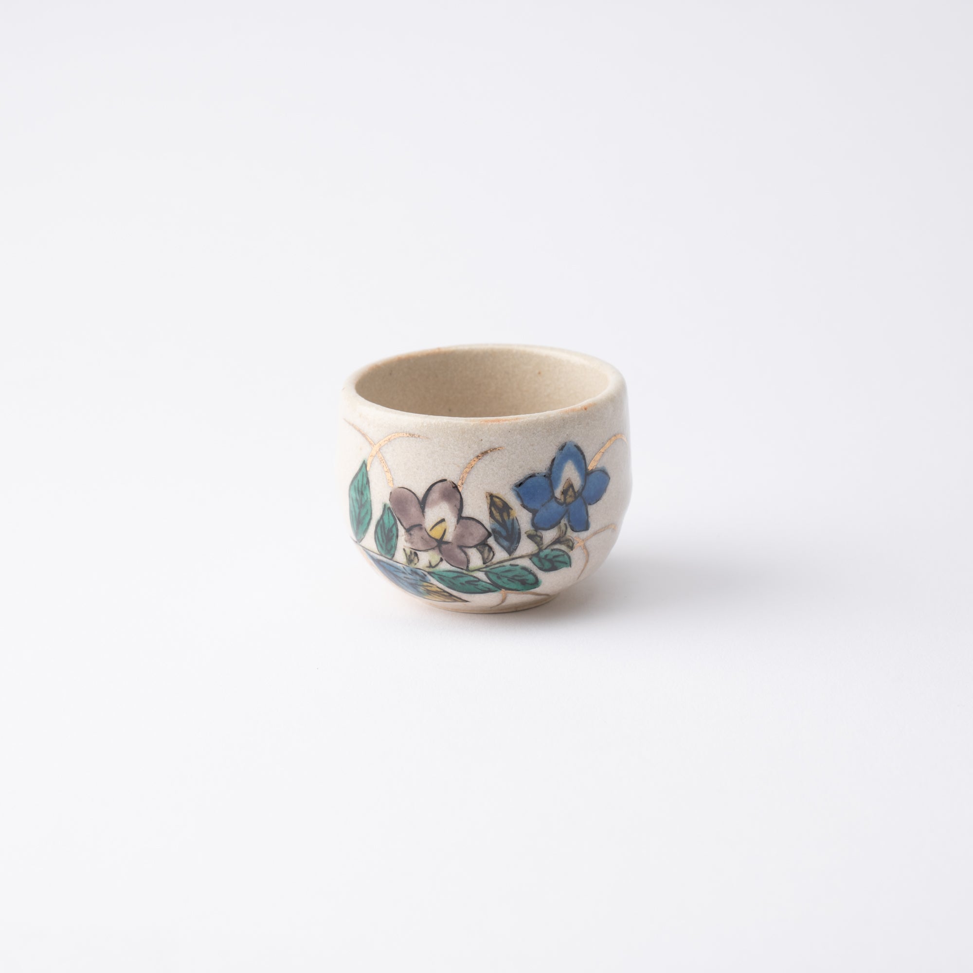Five Flowers Kutani Ochoko Sake Cup Set - MUSUBI KILN - Quality Japanese Tableware and Gift