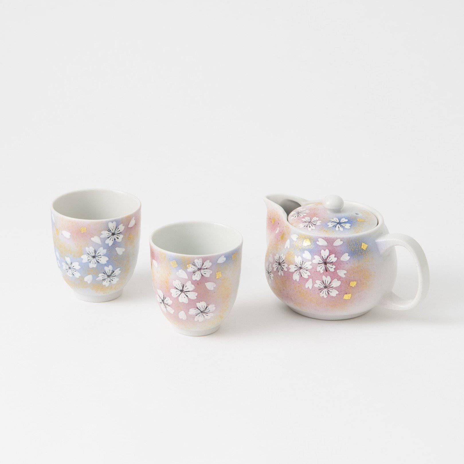 Flower Dance Kutani Japanese Teapot Set - MUSUBI KILN - Quality Japanese Tableware and Gift