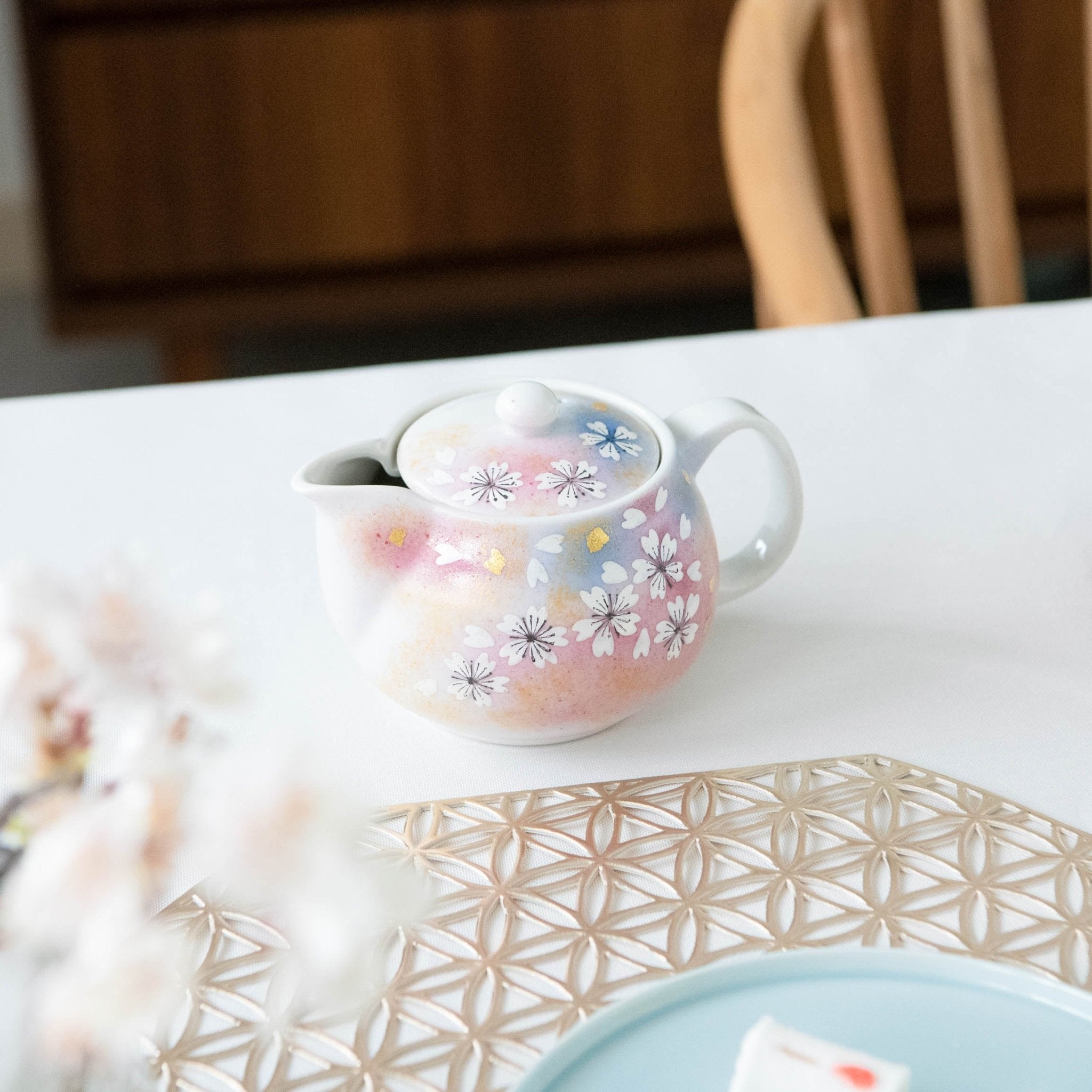 Flower Dance Kutani Japanese Teapot Set - MUSUBI KILN - Quality Japanese Tableware and Gift