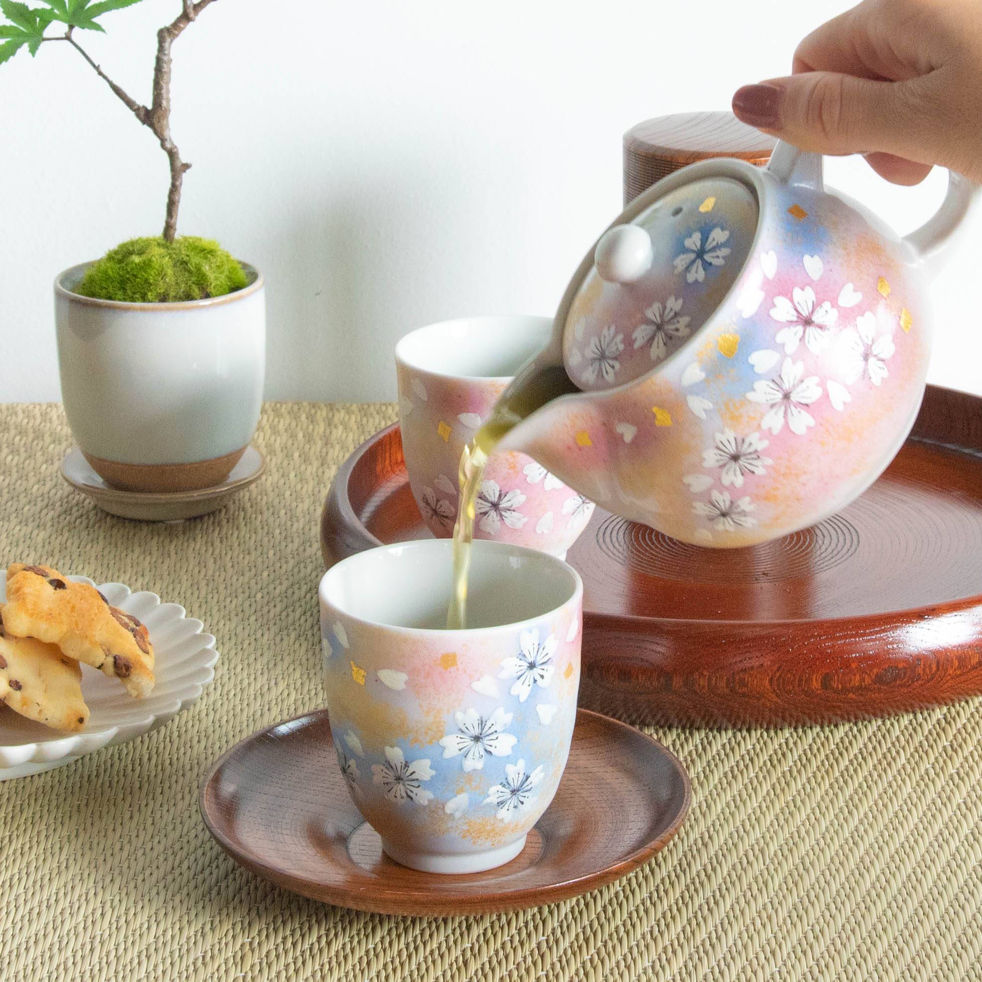 Flower Dance Kutani Japanese Teapot Set - MUSUBI KILN - Quality Japanese Tableware and Gift