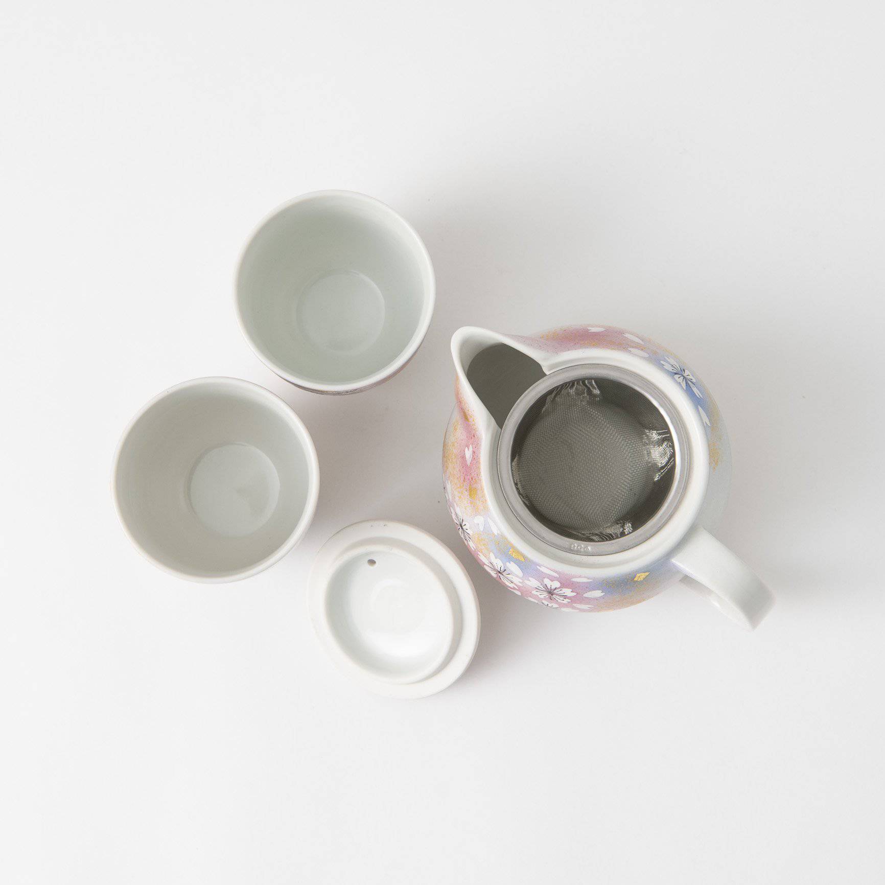 Flower Dance Kutani Japanese Teapot Set - MUSUBI KILN - Quality Japanese Tableware and Gift