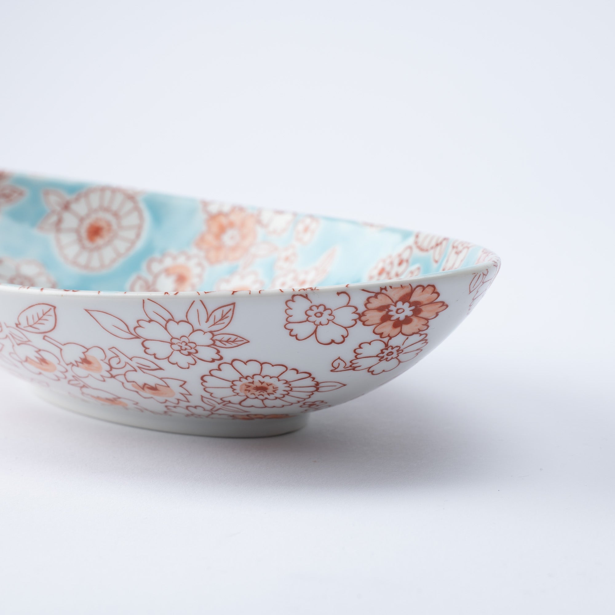 Flower Shower Kutani Oval Bowl - MUSUBI KILN - Quality Japanese Tableware and Gift