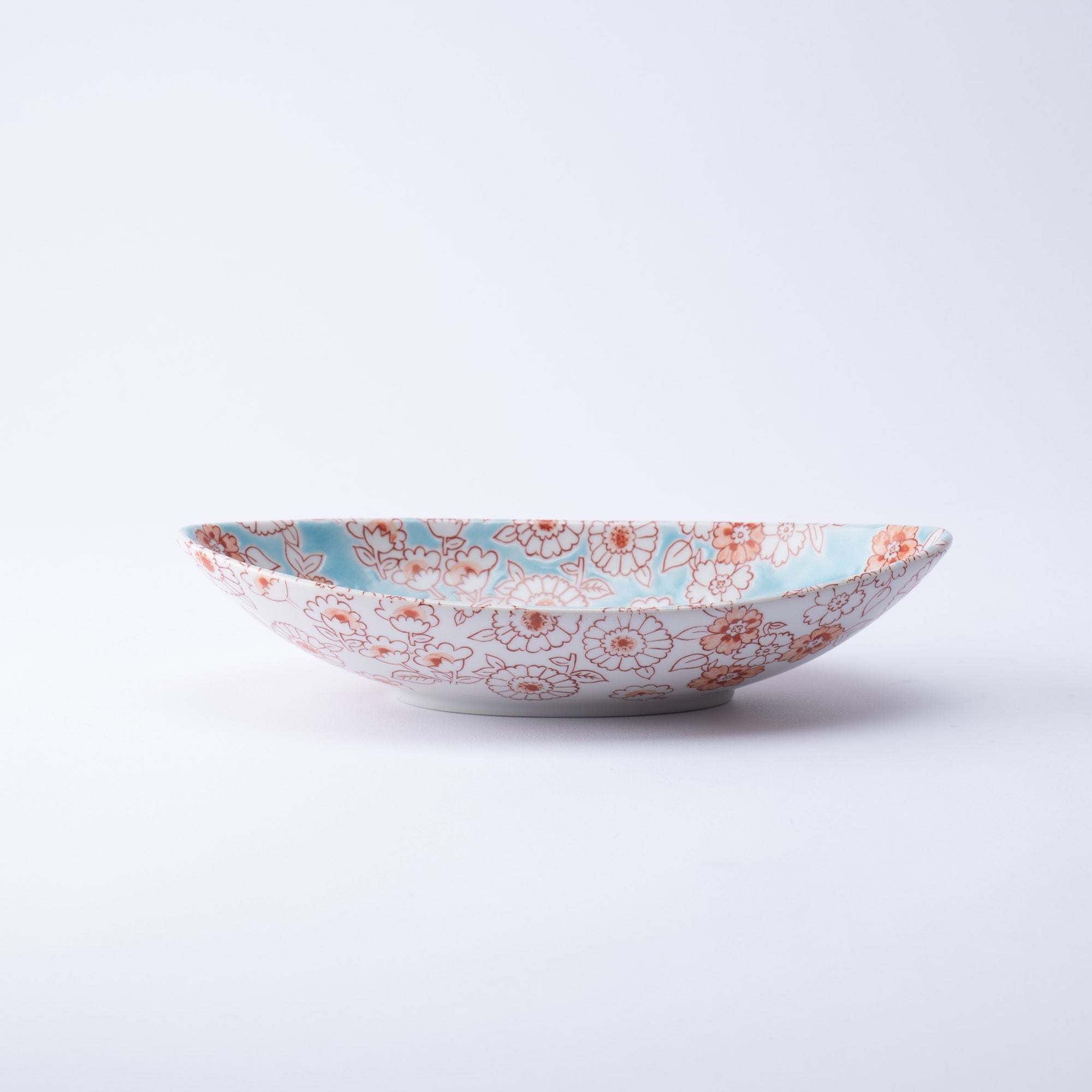 Flower Shower Kutani Oval Bowl - MUSUBI KILN - Quality Japanese Tableware and Gift