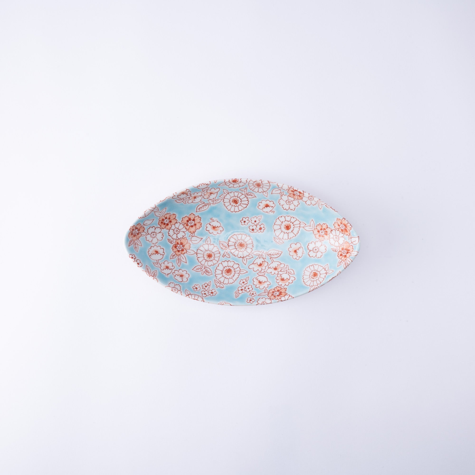 Flower Shower Kutani Oval Bowl - MUSUBI KILN - Quality Japanese Tableware and Gift