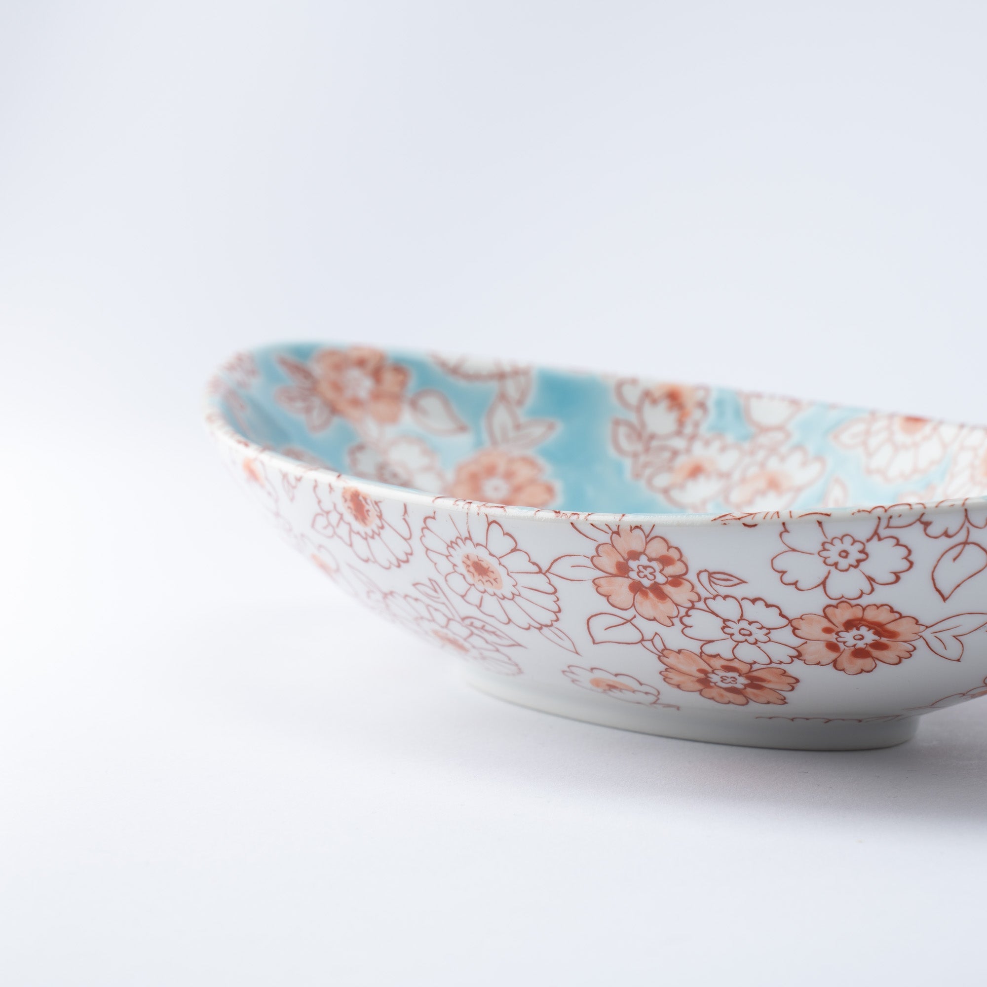 Flower Shower Kutani Oval Bowl - MUSUBI KILN - Quality Japanese Tableware and Gift
