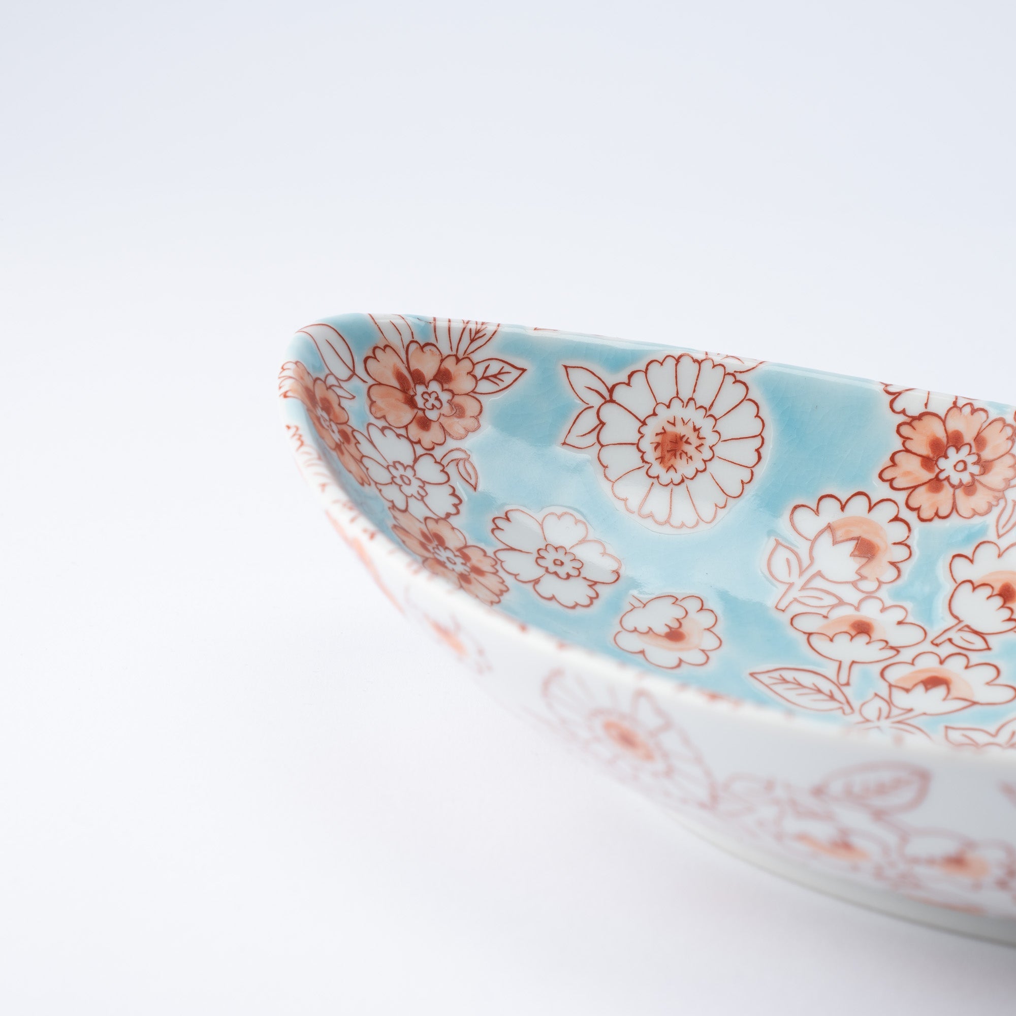 Flower Shower Kutani Oval Bowl - MUSUBI KILN - Quality Japanese Tableware and Gift