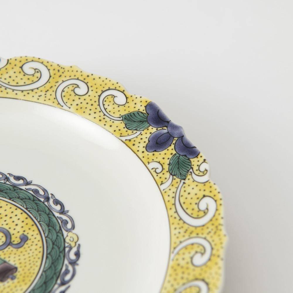 Fortune Scroll Kutani Round Plate - MUSUBI KILN - Quality Japanese Tableware and Gift