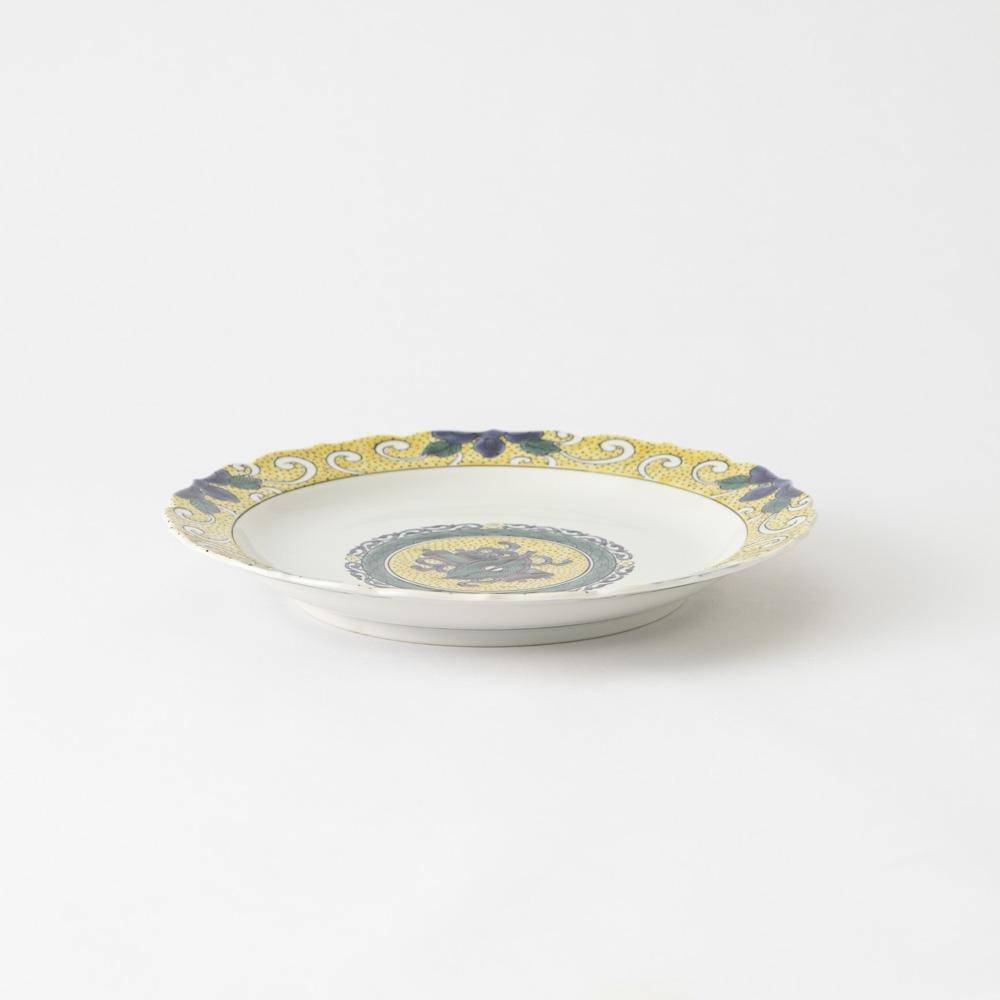 Fortune Scroll Kutani Round Plate - MUSUBI KILN - Quality Japanese Tableware and Gift
