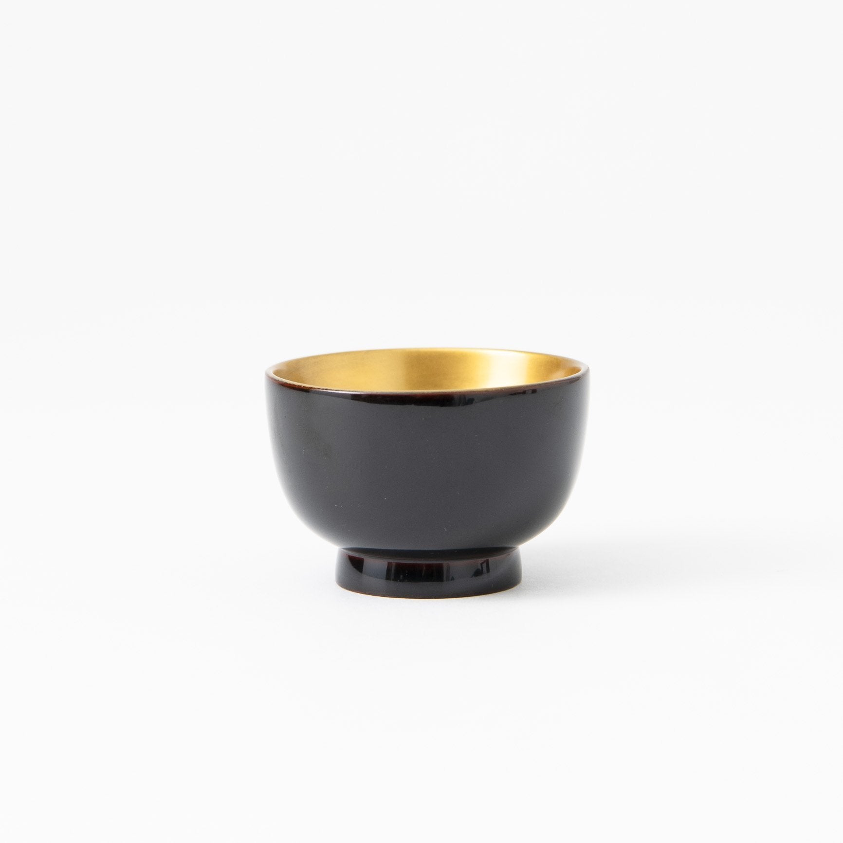 Fukunishi Sobe Black and Gold Aizu Lacquerware Guinomi Sake Cup - MUSUBI KILN - Quality Japanese Tableware and Gift