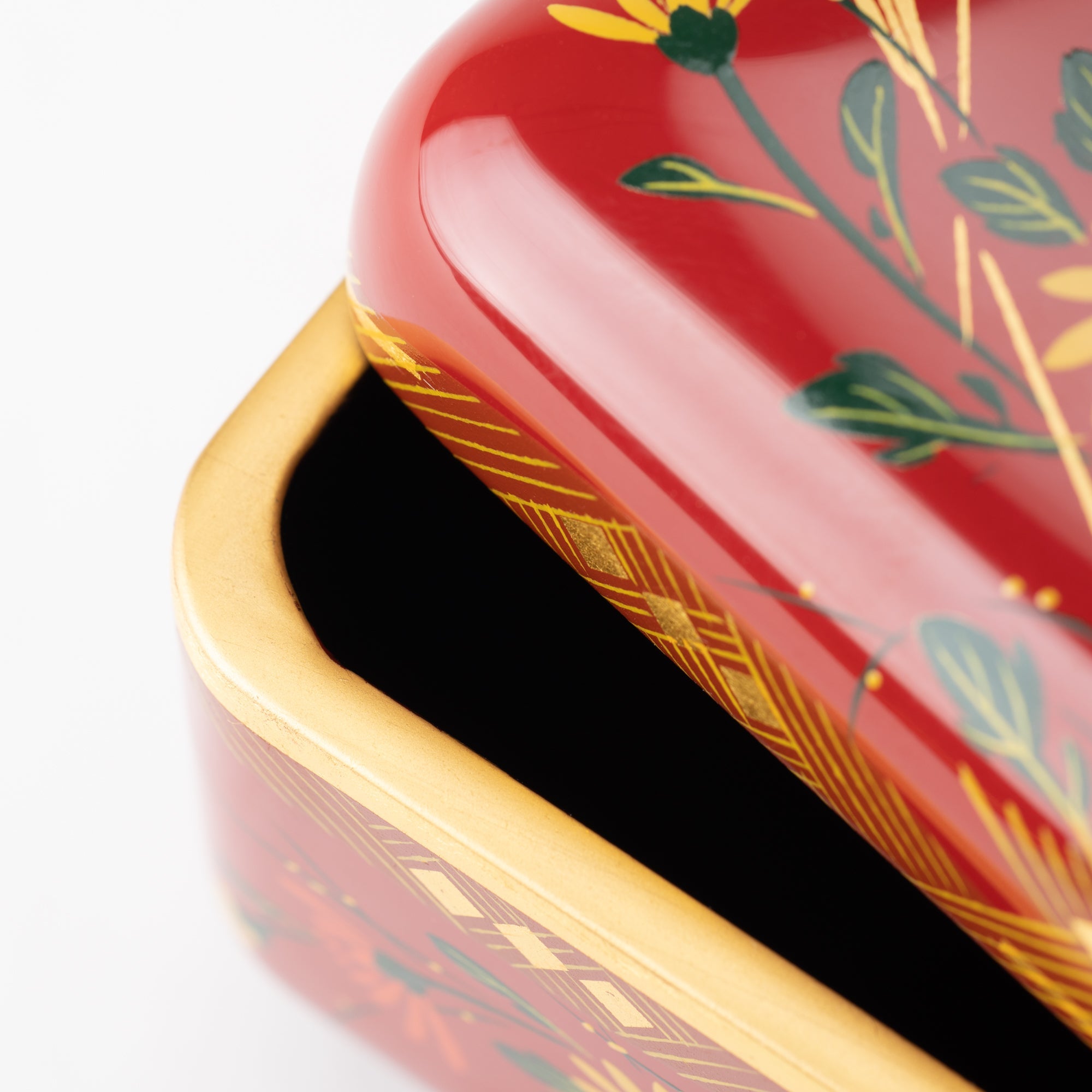Fukunishi Sobe Chrysanthemum Aizu Lacquerware Two Tiers Jubako Bento Box - MUSUBI KILN - Quality Japanese Tableware and Gift