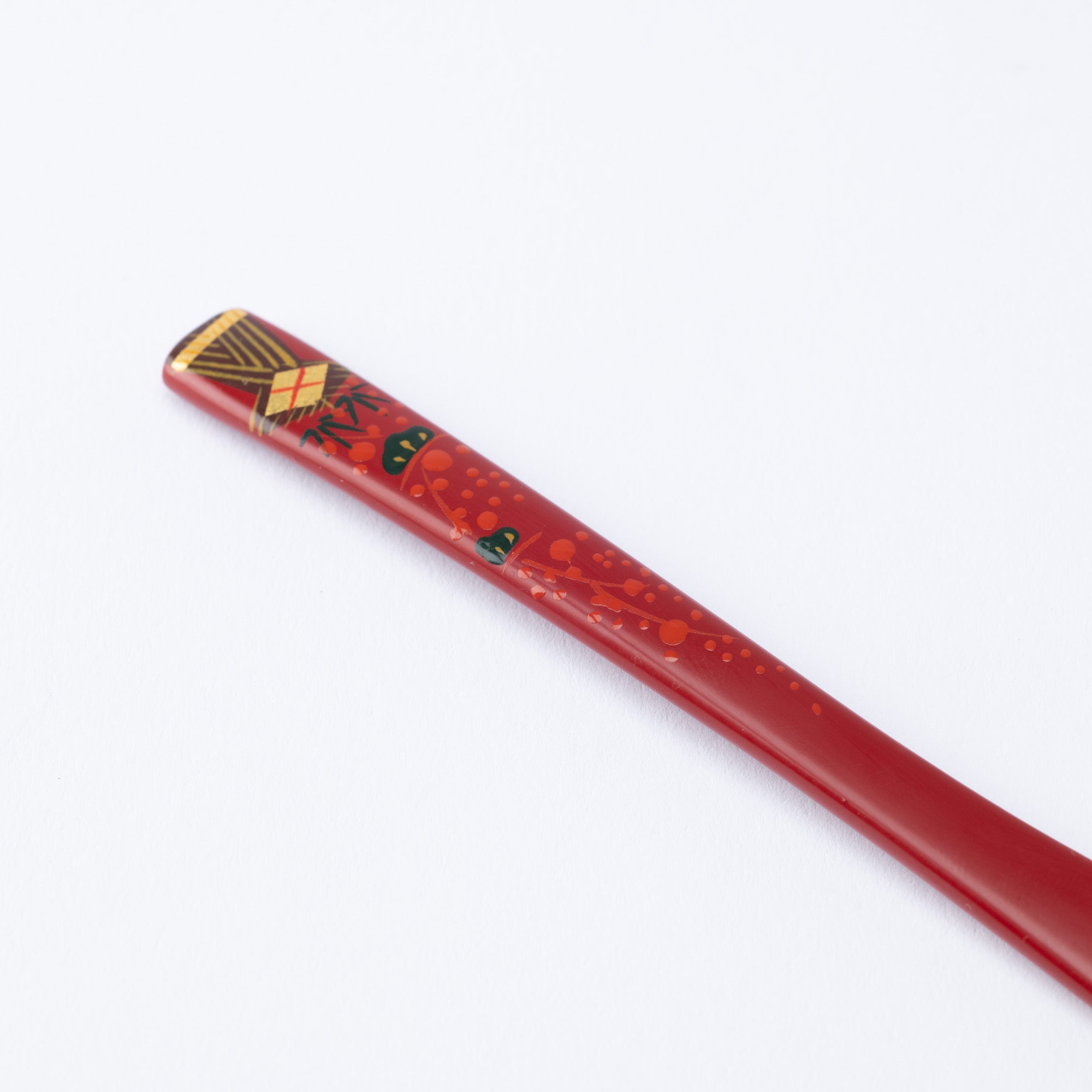 Fukunishi Sobe Pine, Bamboo and Plum Aizu Lacquerware Dessert Spoon and Fork Set - MUSUBI KILN - Quality Japanese Tableware and Gift