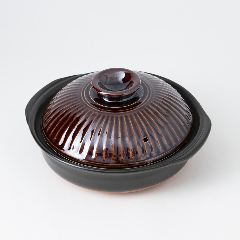 Ginpo Kikka Banko Donabe Japanese Clay Pot for 3 to 4 persons - MUSUBI KILN - Quality Japanese Tableware and Gift