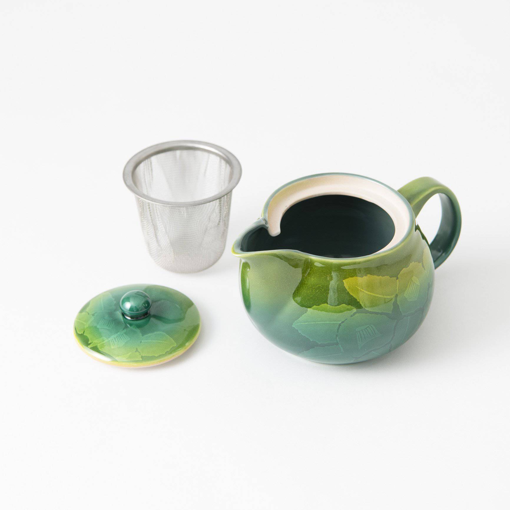 Ginsai Camellia Kutani Japanese Teapot 12.2oz(360ml) - MUSUBI KILN - Quality Japanese Tableware and Gift